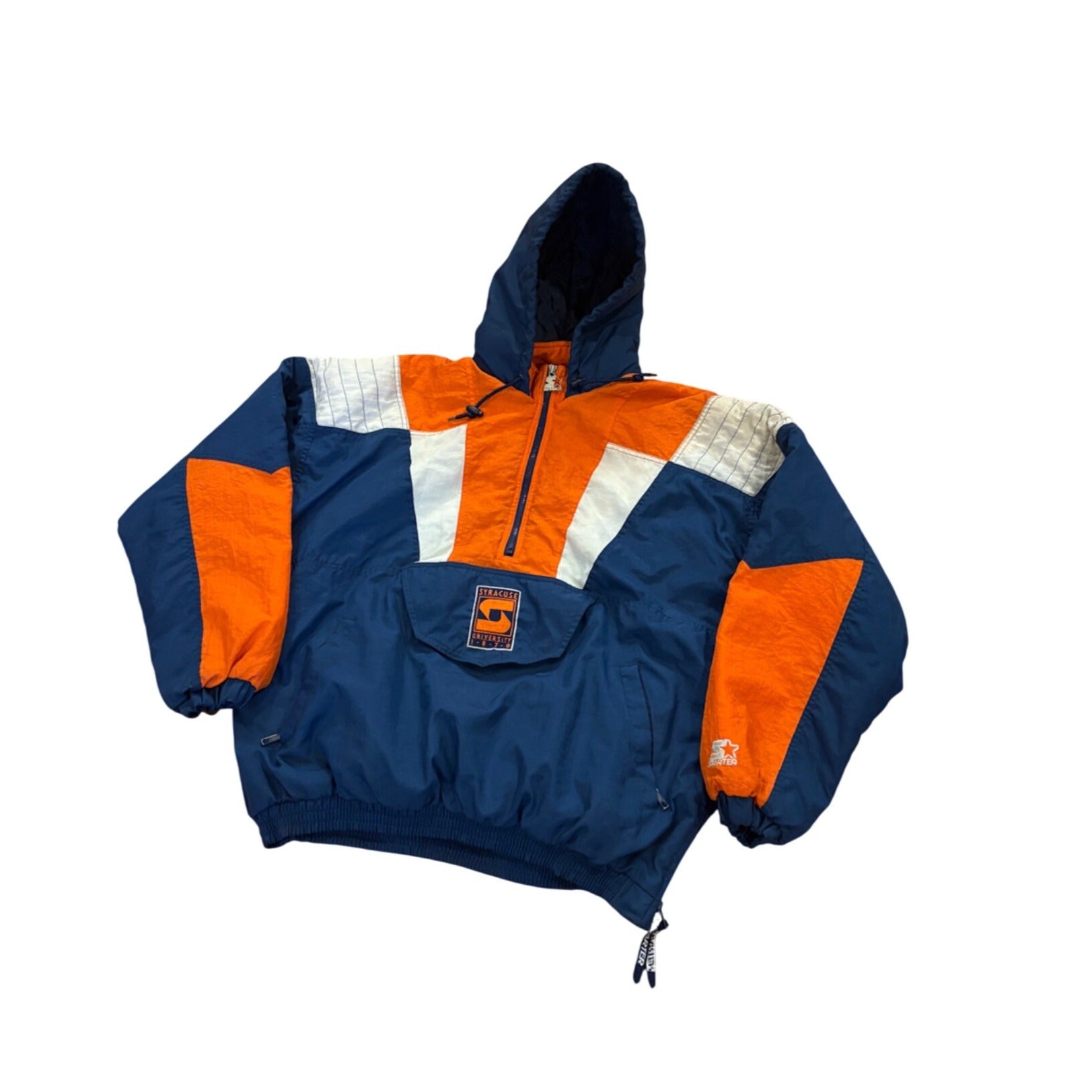Vintage 90's Syracuse Orangeman Starter Puffer Pullover Jacket Men's Size XL