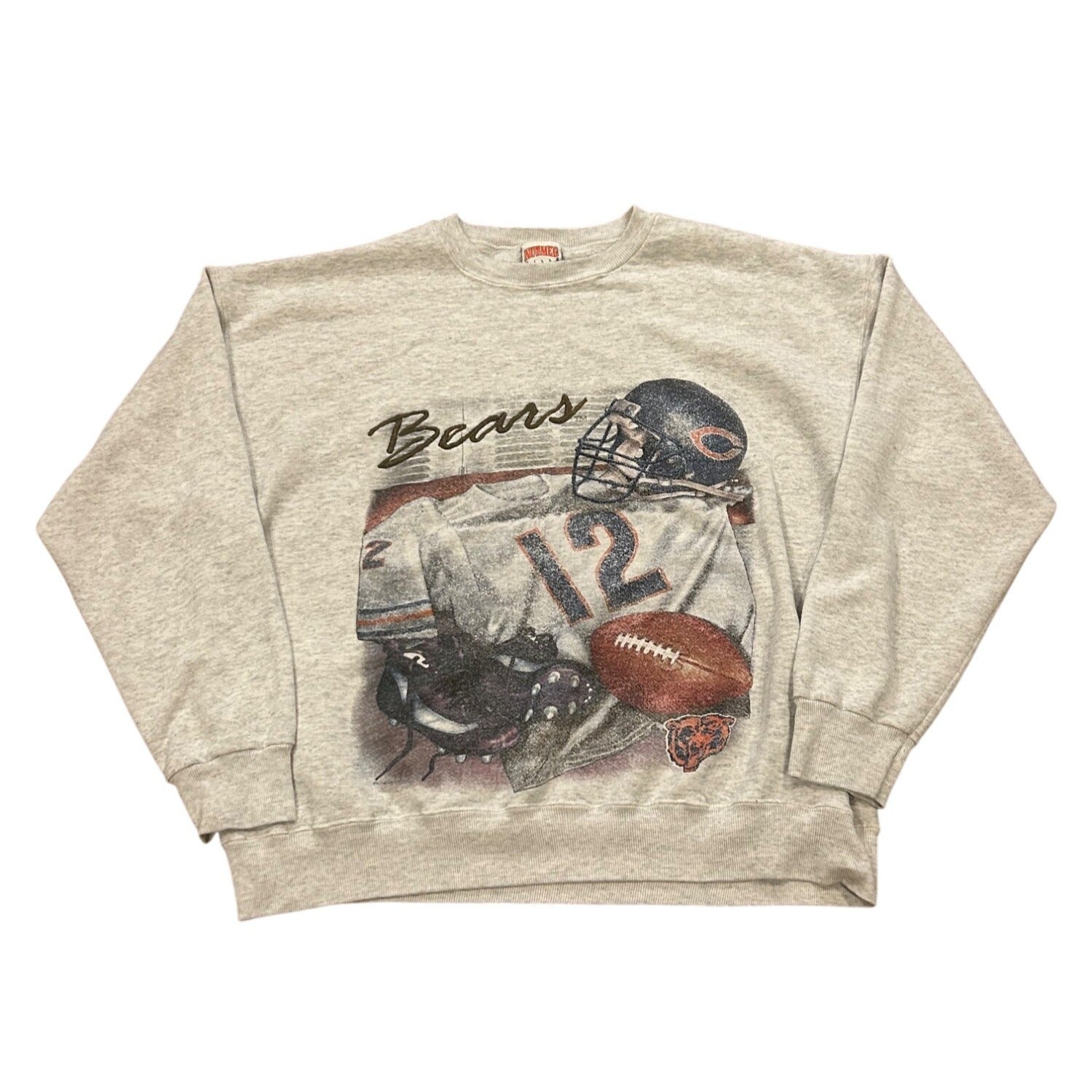 Vintage 1990's Nutmeg Mills Chicago Bears Graphic Print NFL Sweatshirt Men's XL