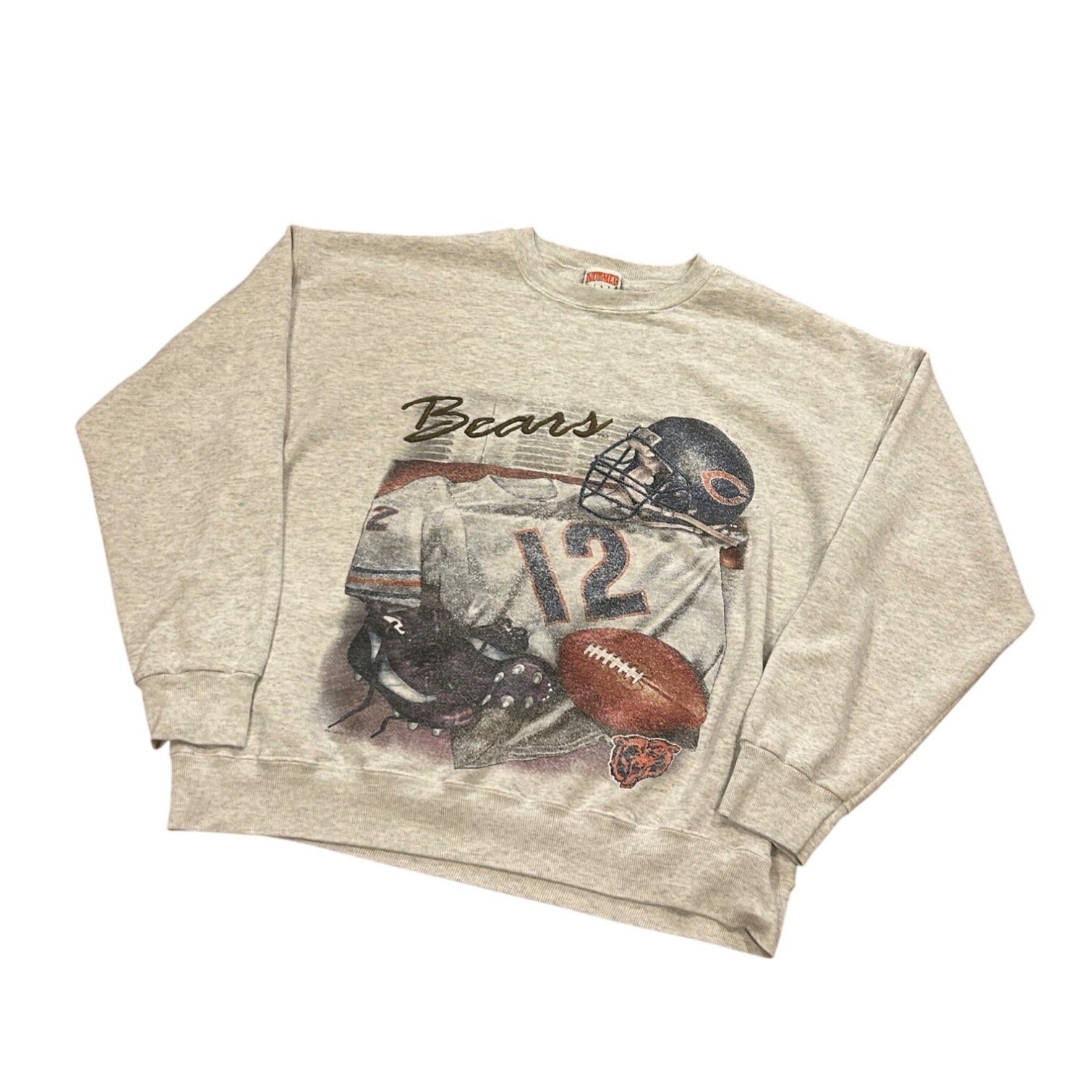 Vintage 1990's Nutmeg Mills Chicago Bears Graphic Print NFL Sweatshirt Men's XL