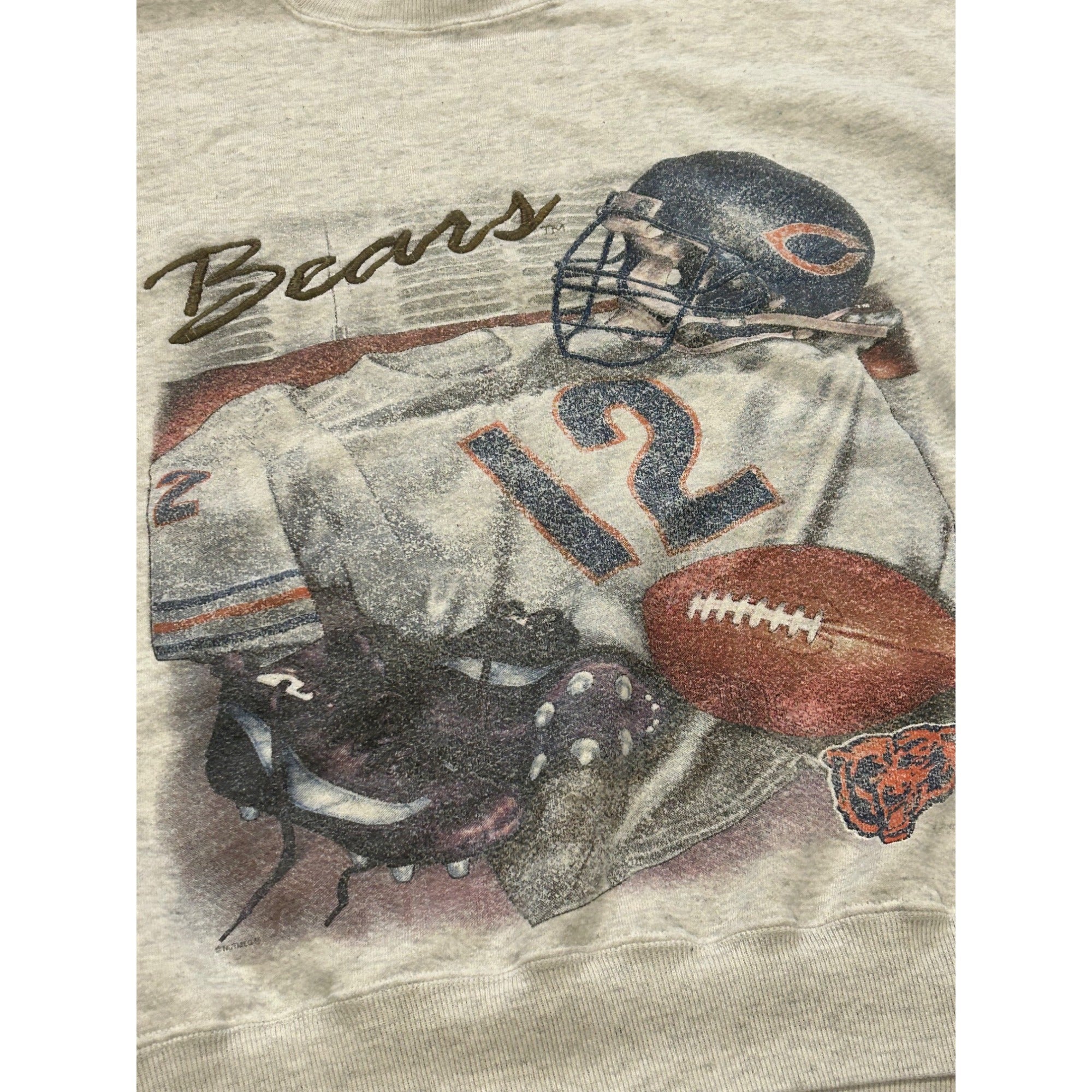 Vintage 1990's Nutmeg Mills Chicago Bears Graphic Print NFL Sweatshirt Men's XL