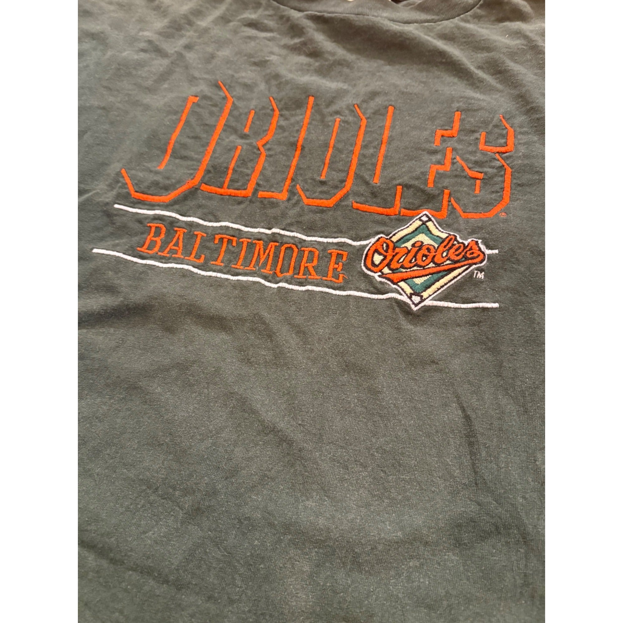 Vintage 90's LOGO ATHLETIC BALTIMORE ORIOLES Baseball T-Shirt Green Men's XL