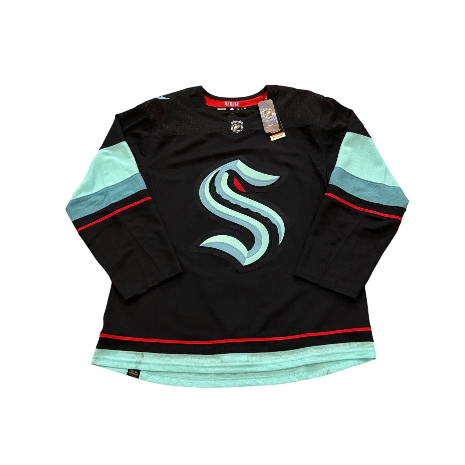 Adidas Authentic Primegreen Seattle Kraken Home NHL Hockey Jersey Men's 50 NWT