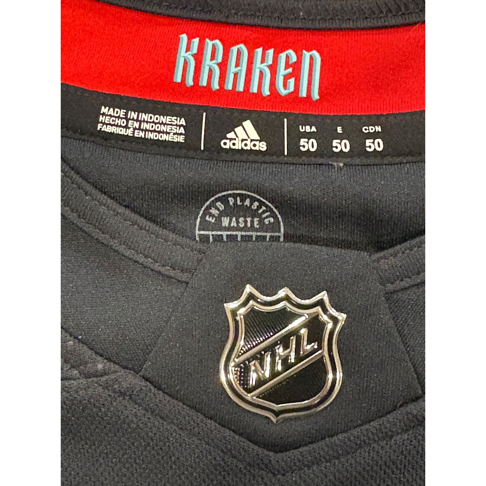 Adidas Authentic Primegreen Seattle Kraken Home NHL Hockey Jersey Men's 50 NWT