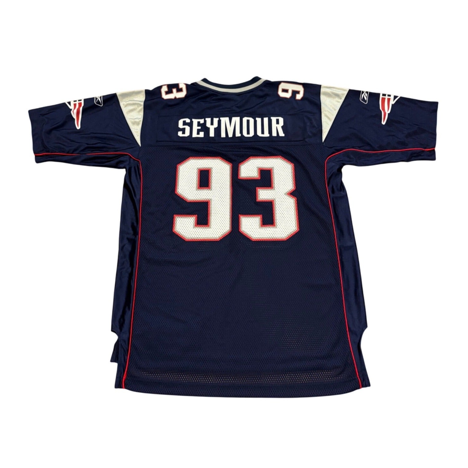 Reebok New England Patriots Richard Seymour #93 Blue NFL Jersey Men's Large