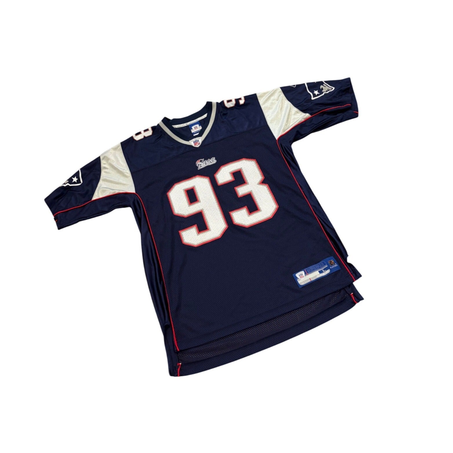 Reebok New England Patriots Richard Seymour #93 Blue NFL Jersey Men's Large