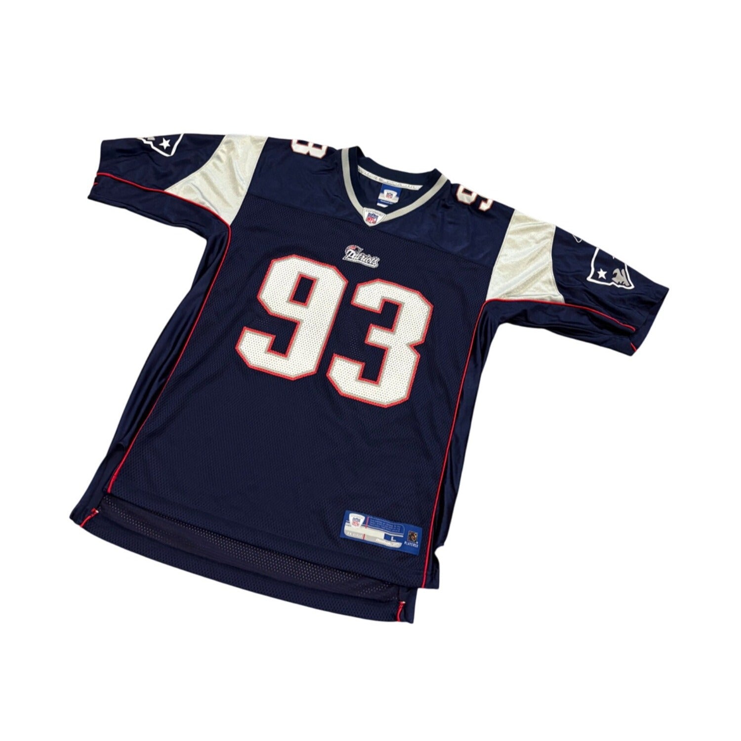Reebok New England Patriots Richard Seymour #93 Blue NFL Jersey Men's Large