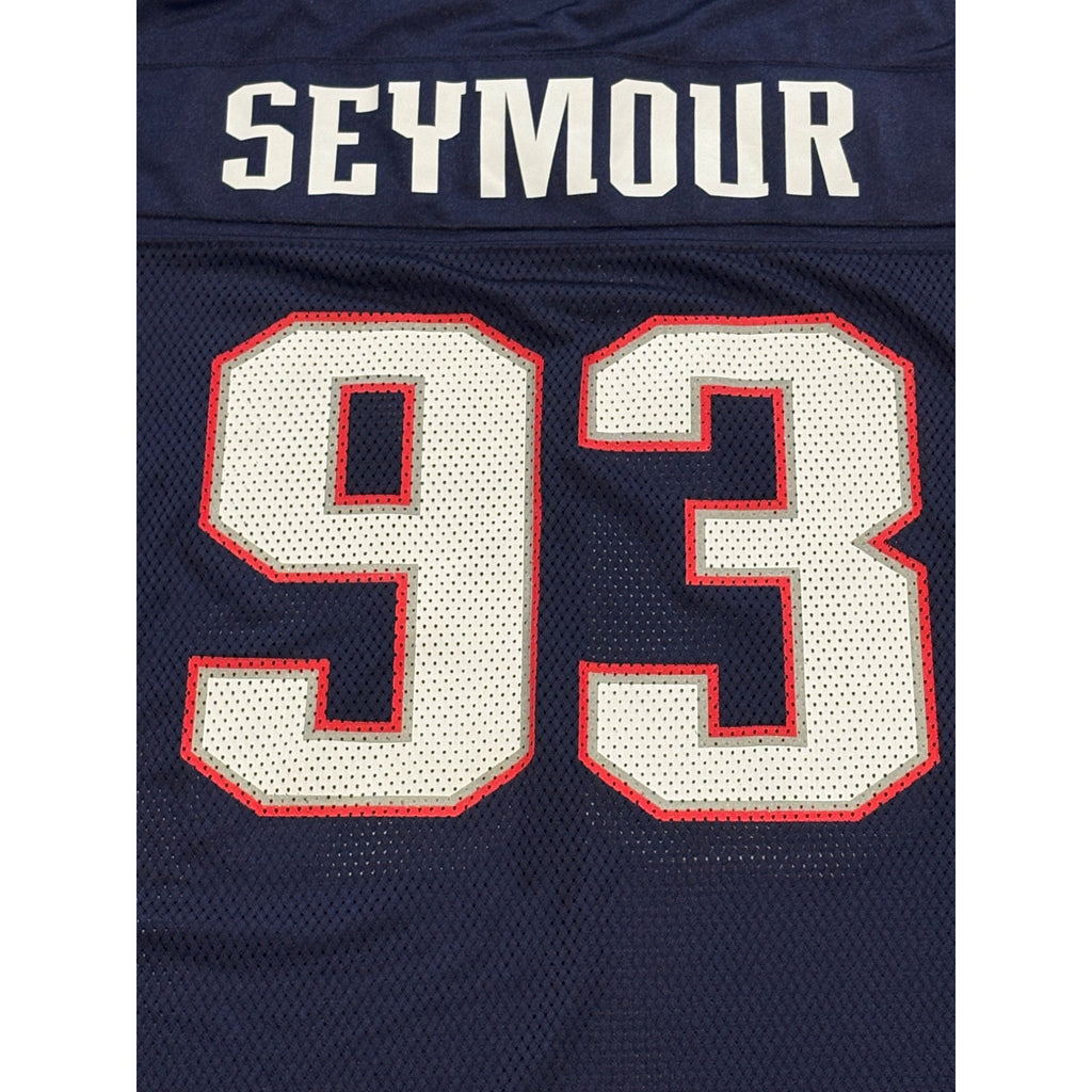 Reebok New England Patriots Richard Seymour #93 Blue NFL Jersey Men's Large