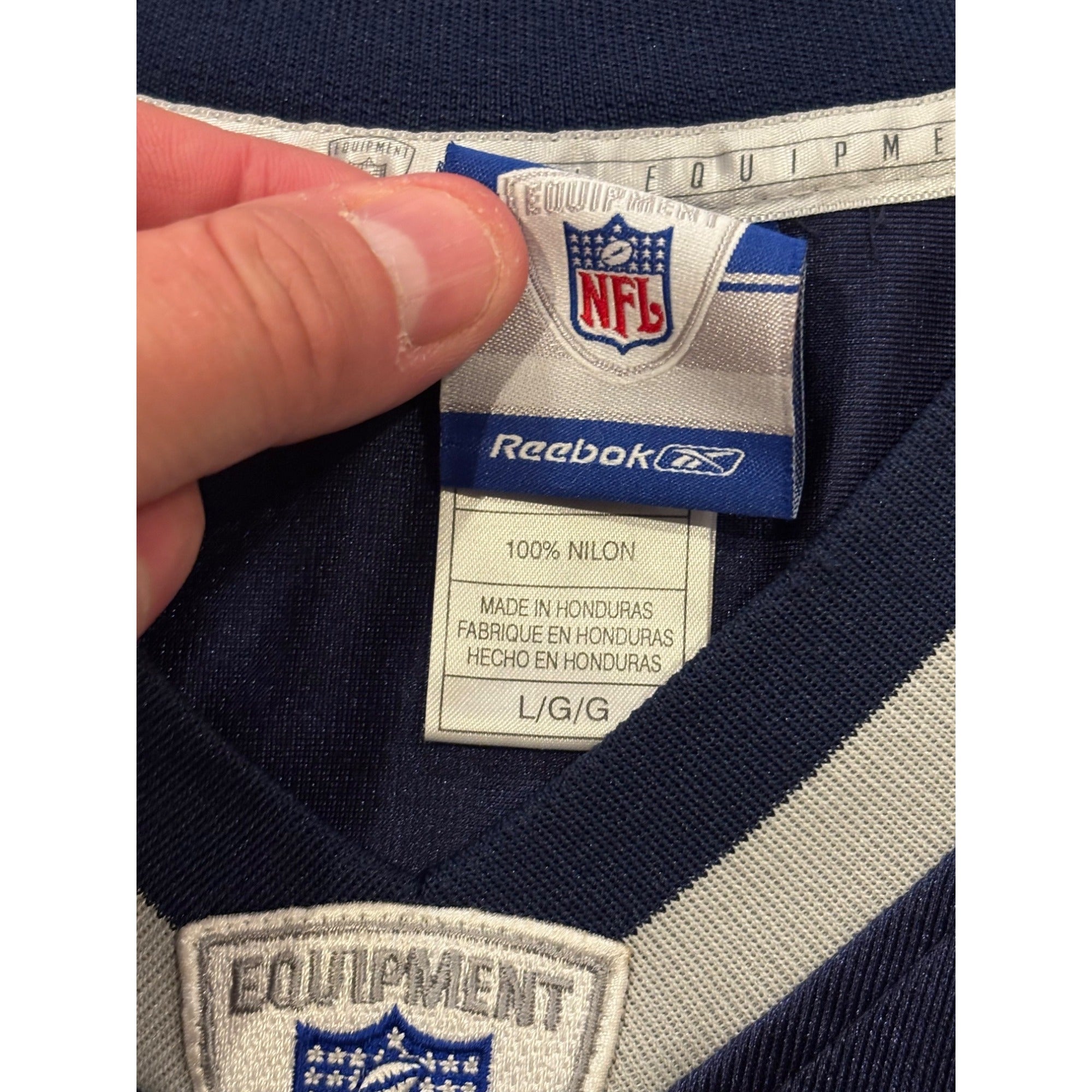Reebok New England Patriots Richard Seymour #93 Blue NFL Jersey Men's Large