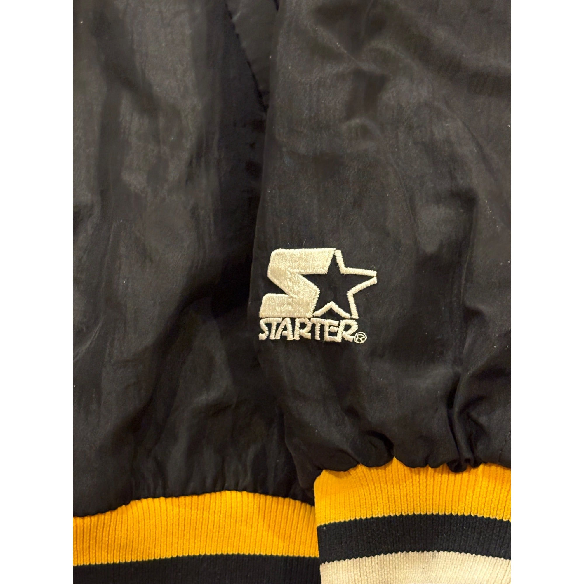 Vintage 1990's Starter Boston Bruins 1/4 Zip Pullover Jacket Black Men's Large