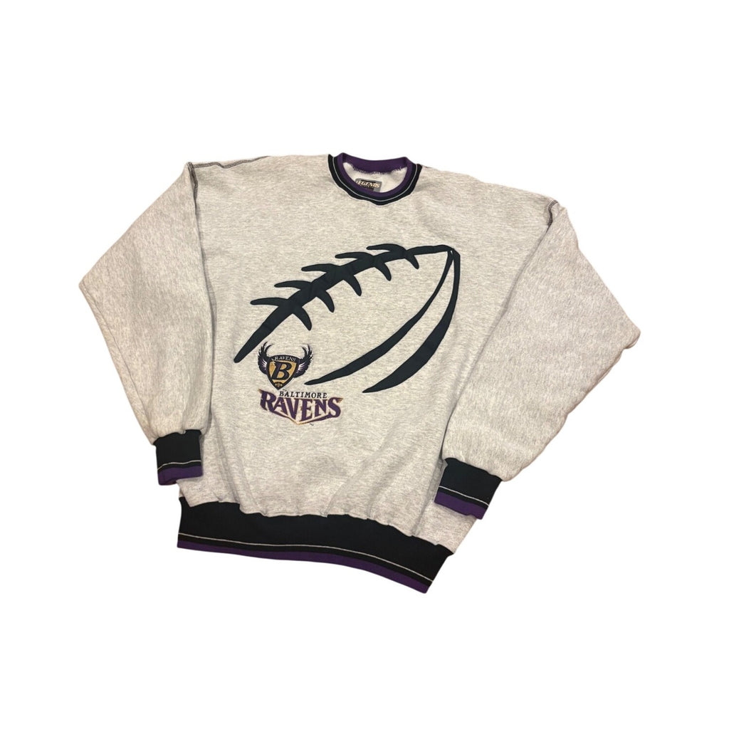 Vtg 90s Legends Athletic Baltimore Ravens Original Logo Crewneck Sweatshirt XL