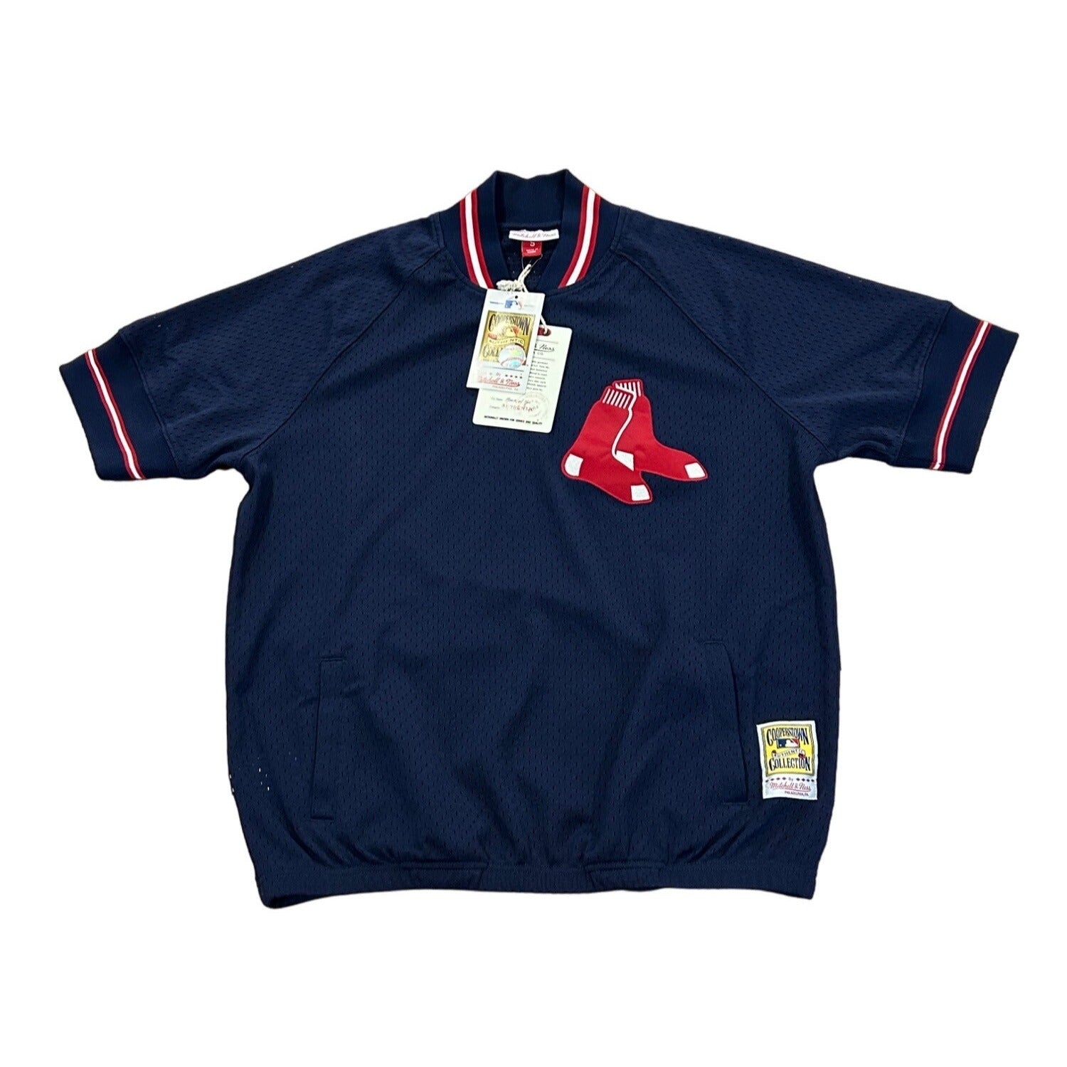 Mitchell & Ness 1988 Boston Red Sox 1/4 Zip Batting Practice Jersey Blue Small
