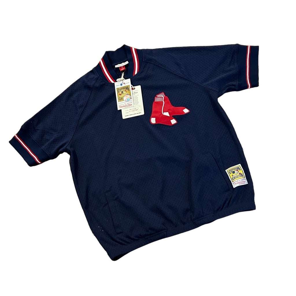 Mitchell & Ness 1988 Boston Red Sox 1/4 Zip Batting Practice Jersey Blue Small