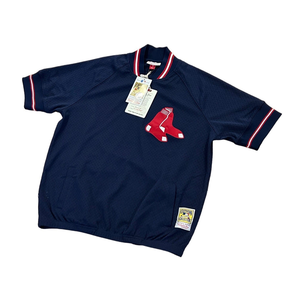 Mitchell & Ness 1988 Boston Red Sox 1/4 Zip Batting Practice Jersey Blue Small
