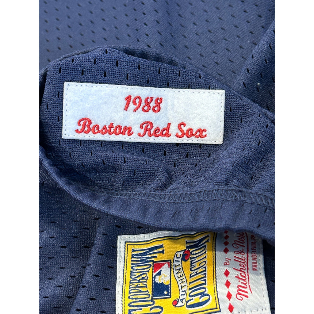 Mitchell & Ness 1988 Boston Red Sox 1/4 Zip Batting Practice Jersey Blue Small