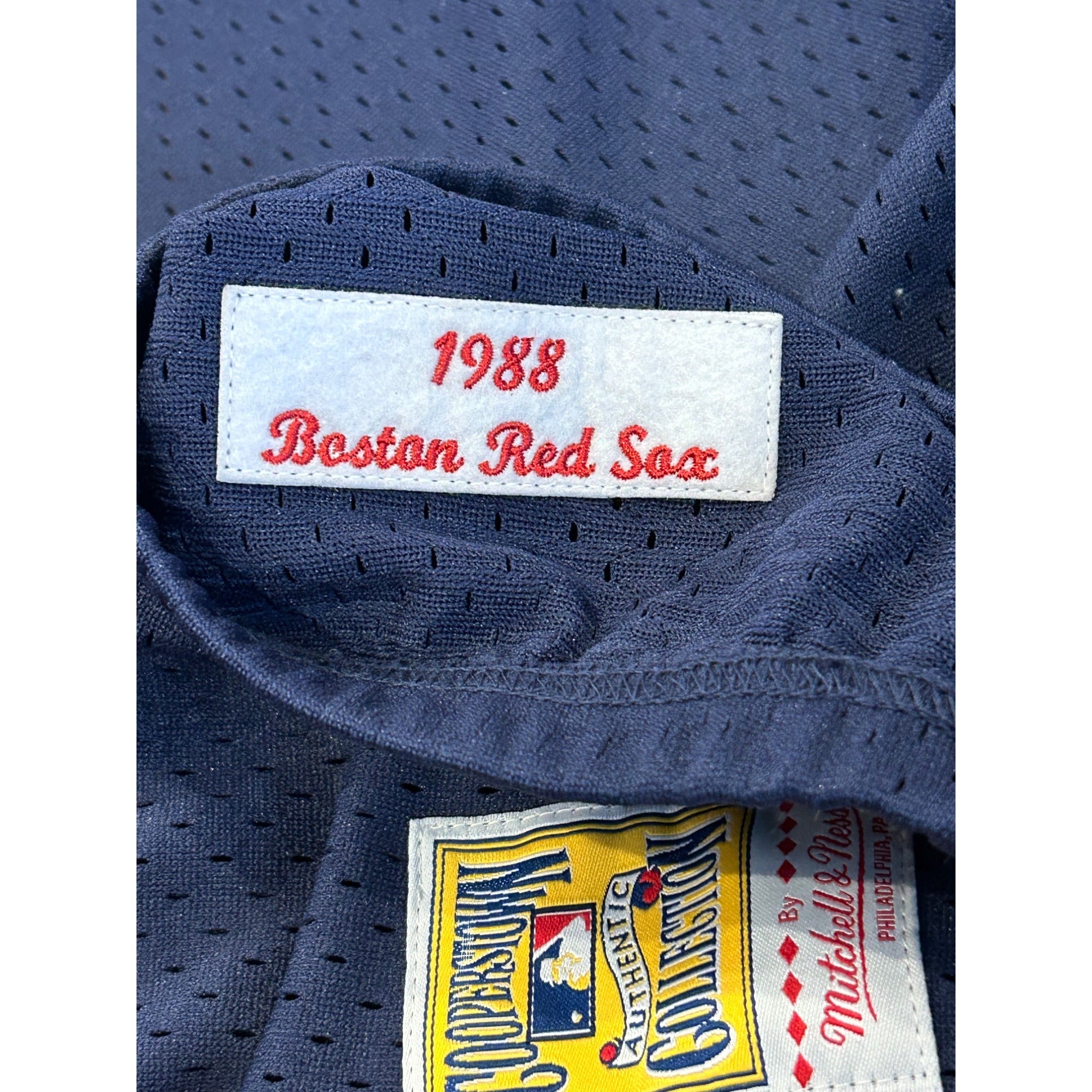Mitchell & Ness 1988 Boston Red Sox 1/4 Zip Batting Practice Jersey Blue Small