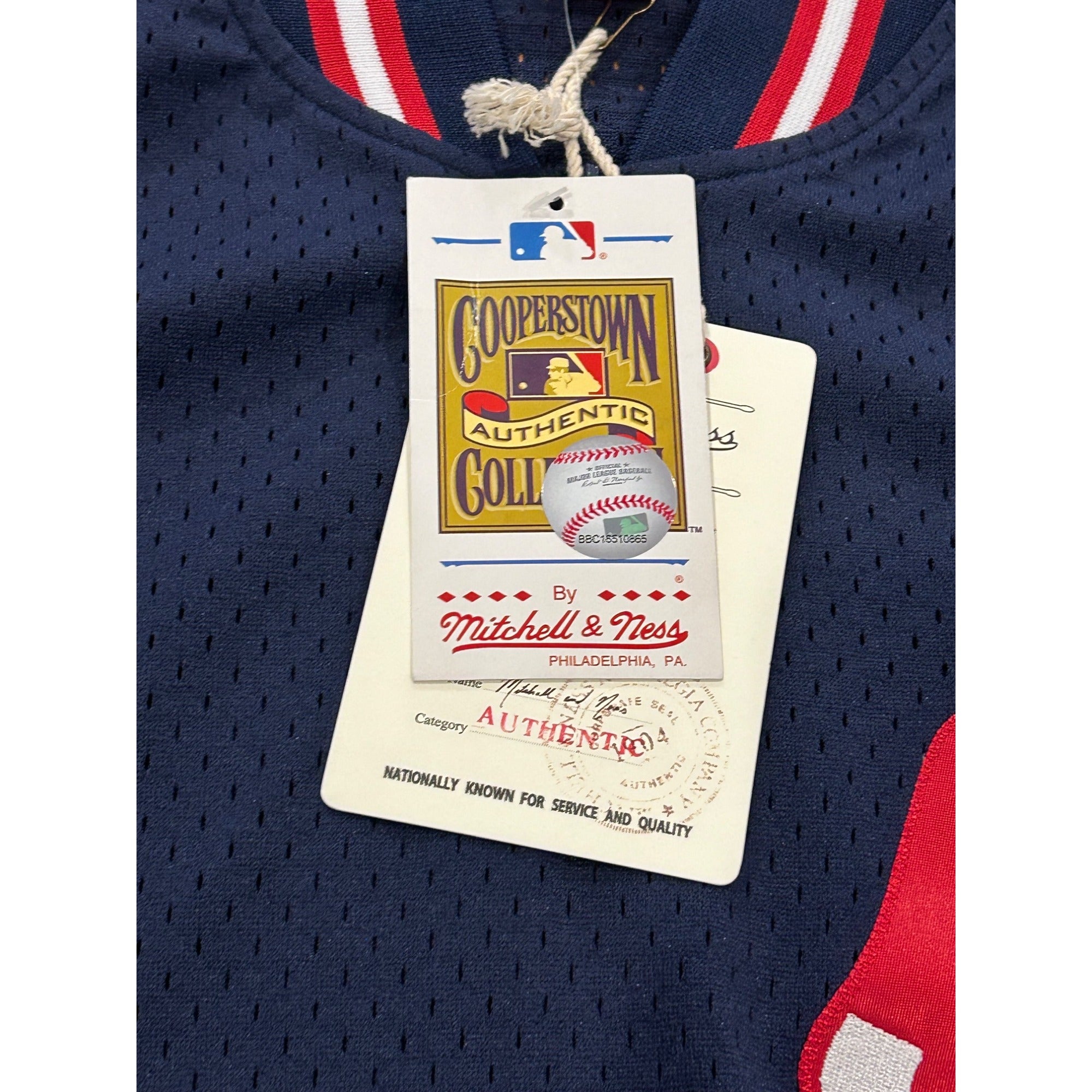 Mitchell & Ness 1988 Boston Red Sox 1/4 Zip Batting Practice Jersey Blue Small