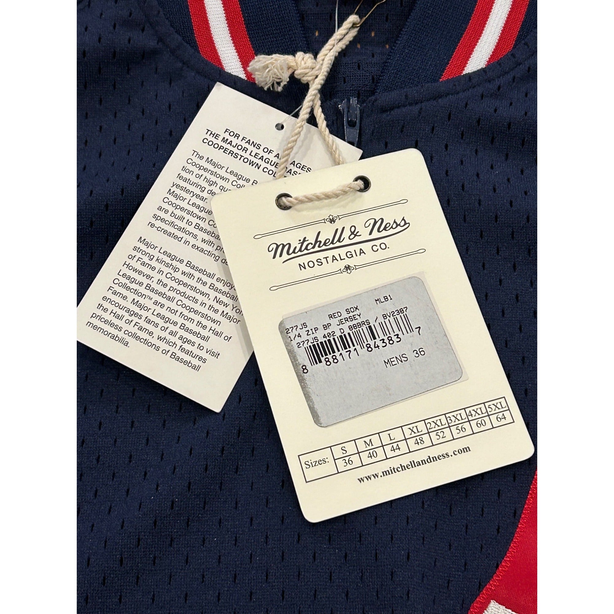 Mitchell & Ness 1988 Boston Red Sox 1/4 Zip Batting Practice Jersey Blue Small