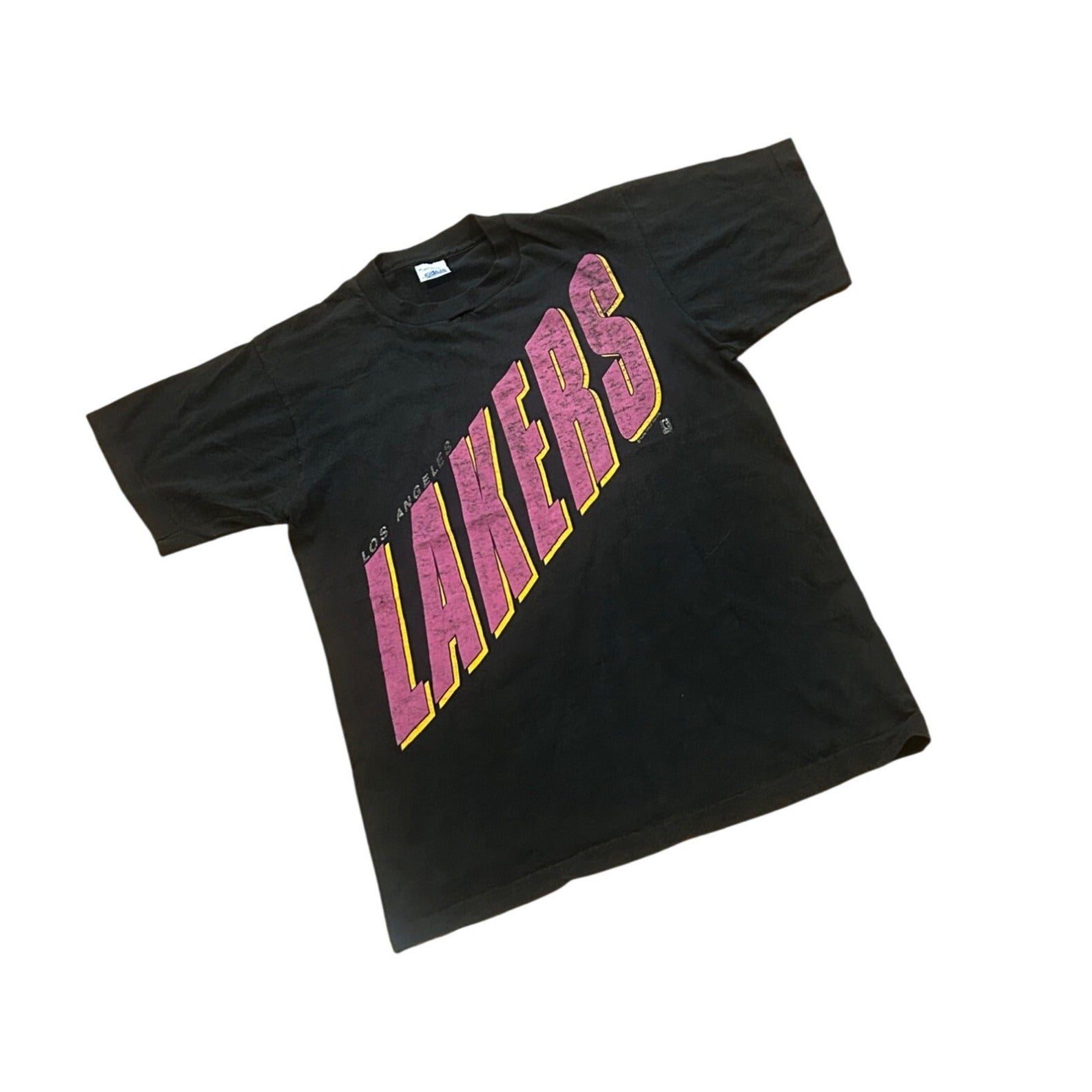 Vintage 1990's Salem Sportswear Los Angeles Lakers Single Stitch T-Shirt Medium