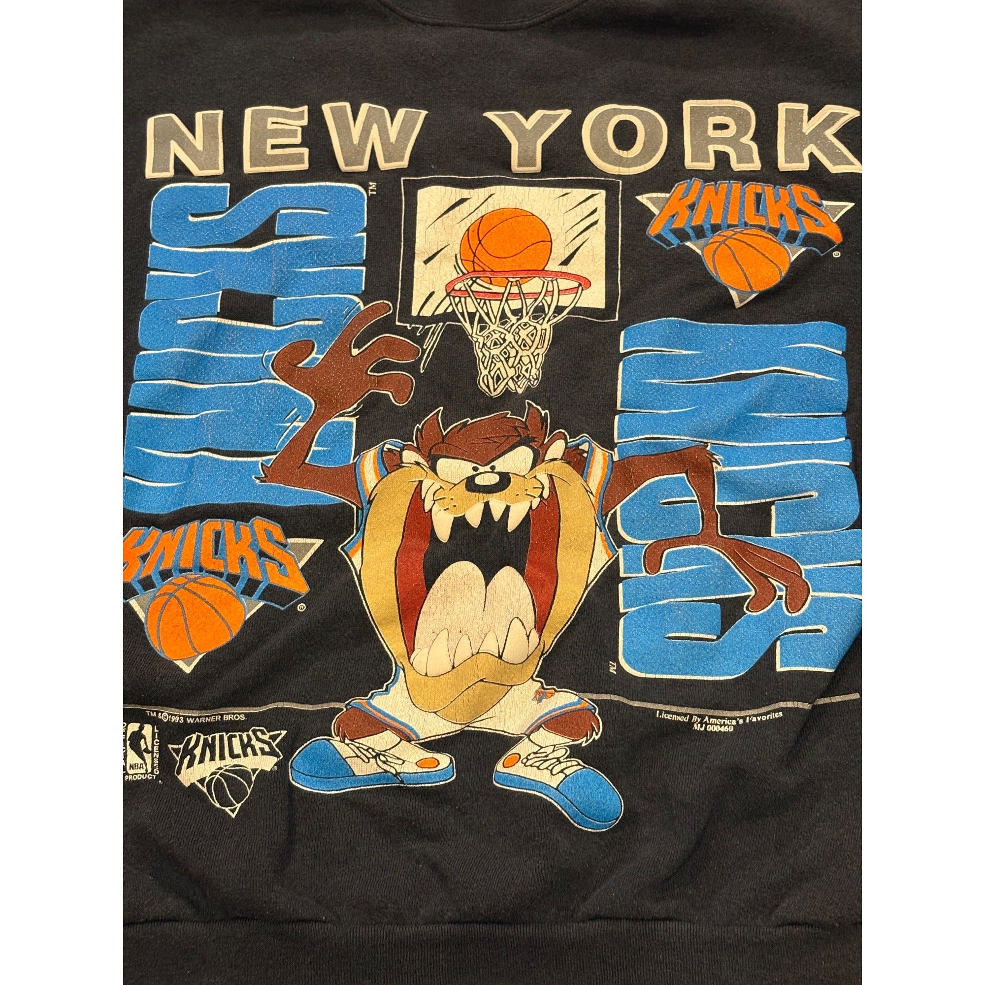 Rare Vintage 1993 New York Knicks Tasmanian Devil NBA Crewneck Sweatshirt XL