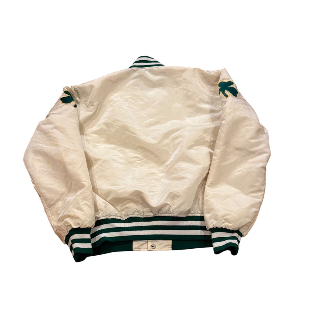 Vintage 80's Starter Boston Celtics NBA White Satin Jacket Men's Large
