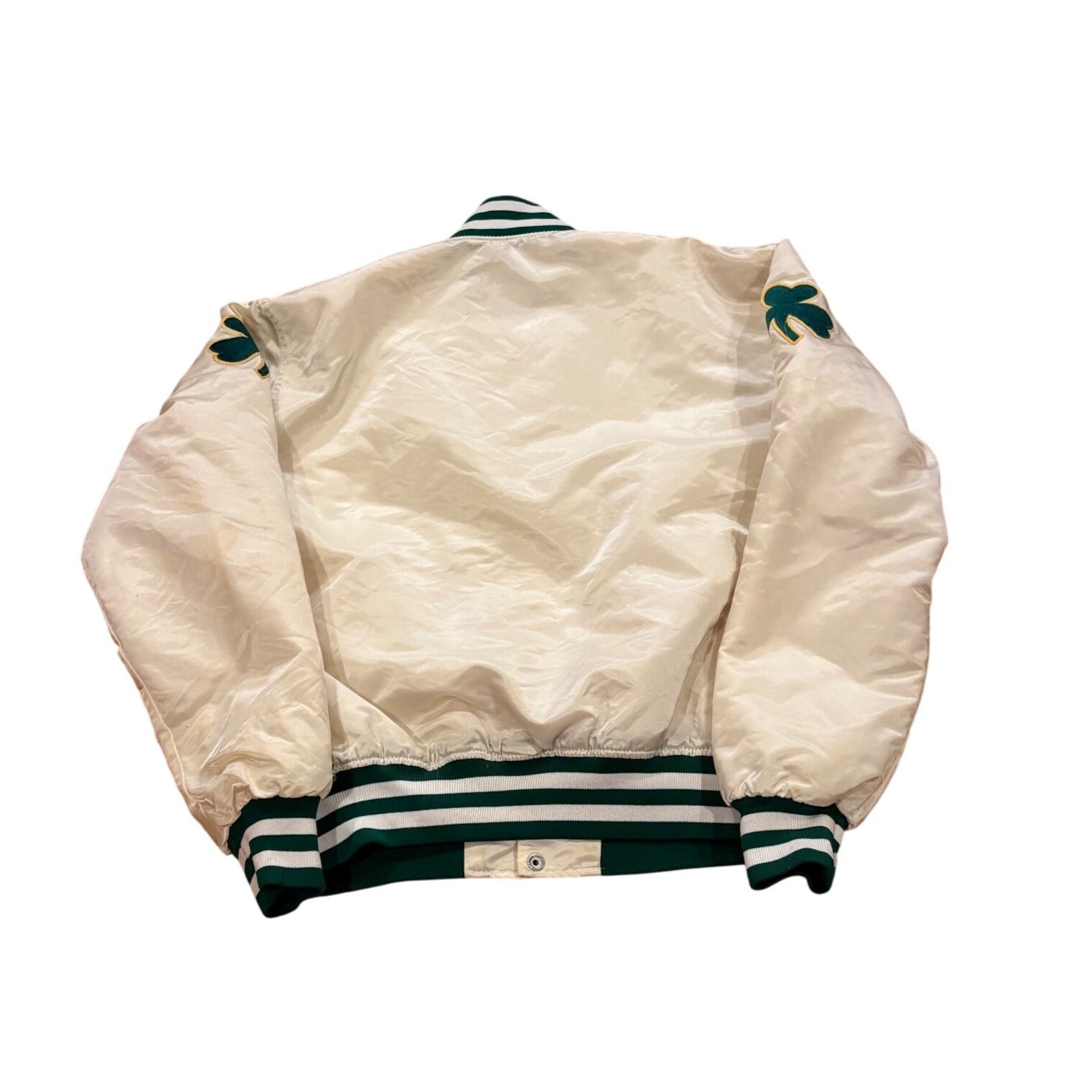 Vintage 80's Starter Boston Celtics NBA White Satin Jacket Men's Large