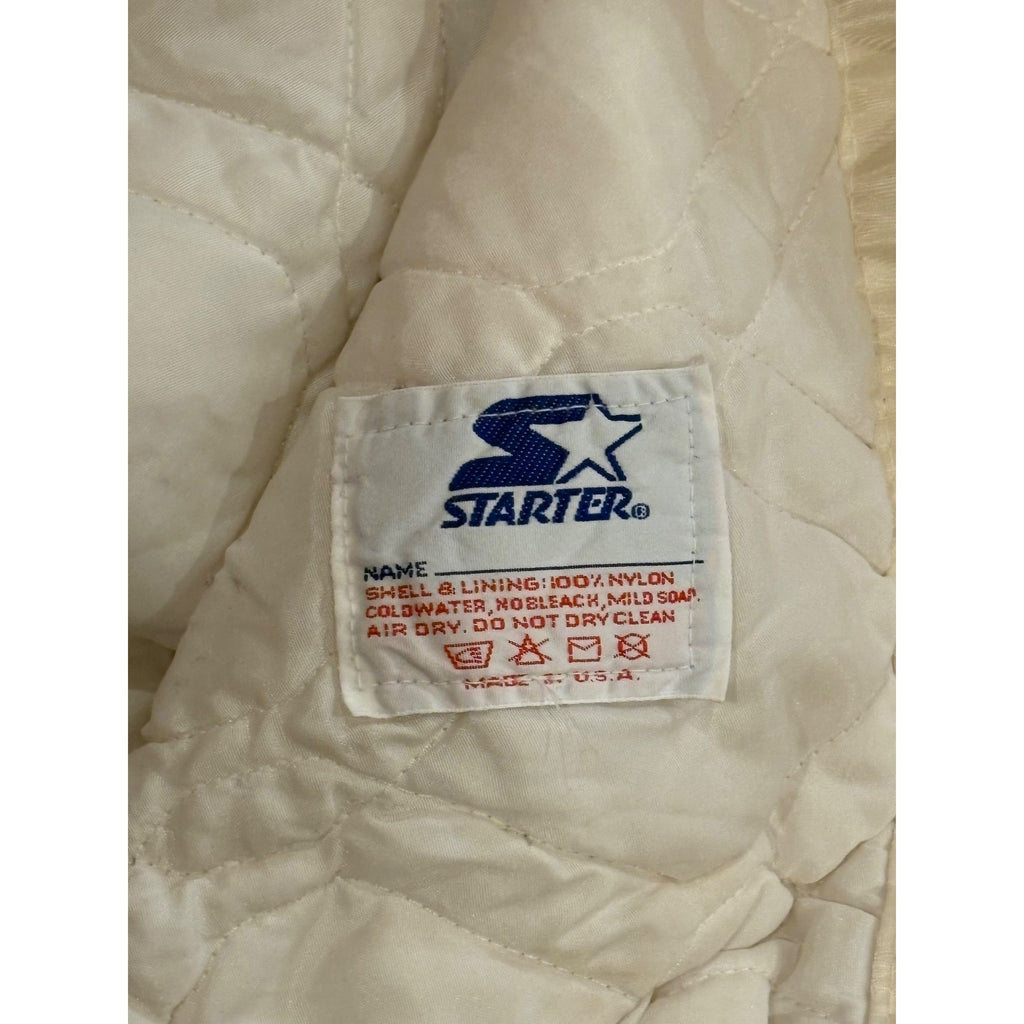 Vintage 80's Starter Boston Celtics NBA White Satin Jacket Men's Large