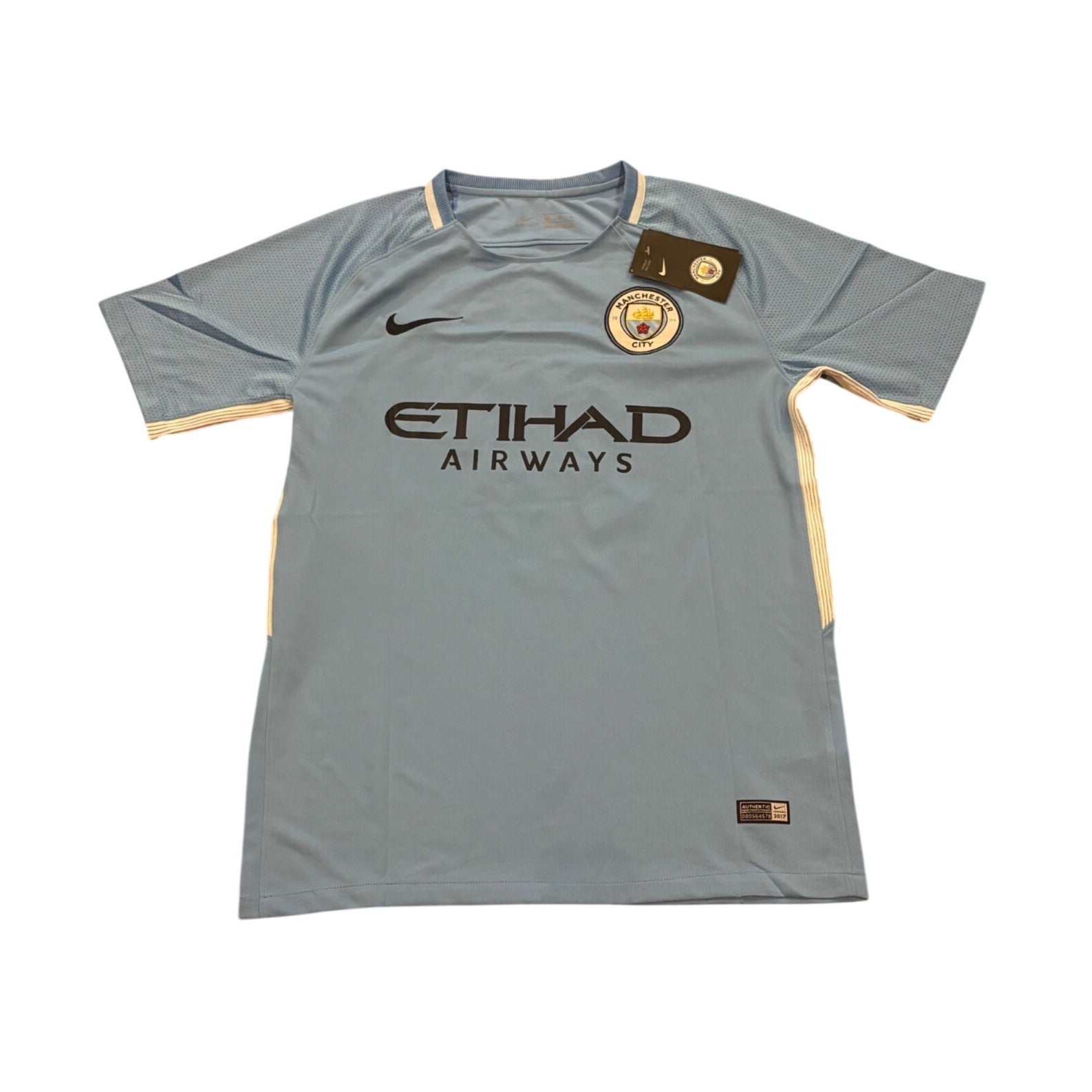 Nike 2017/18 Manchester City Kevin De Bruyne #17 Home Kit Soccer Jersey Medium