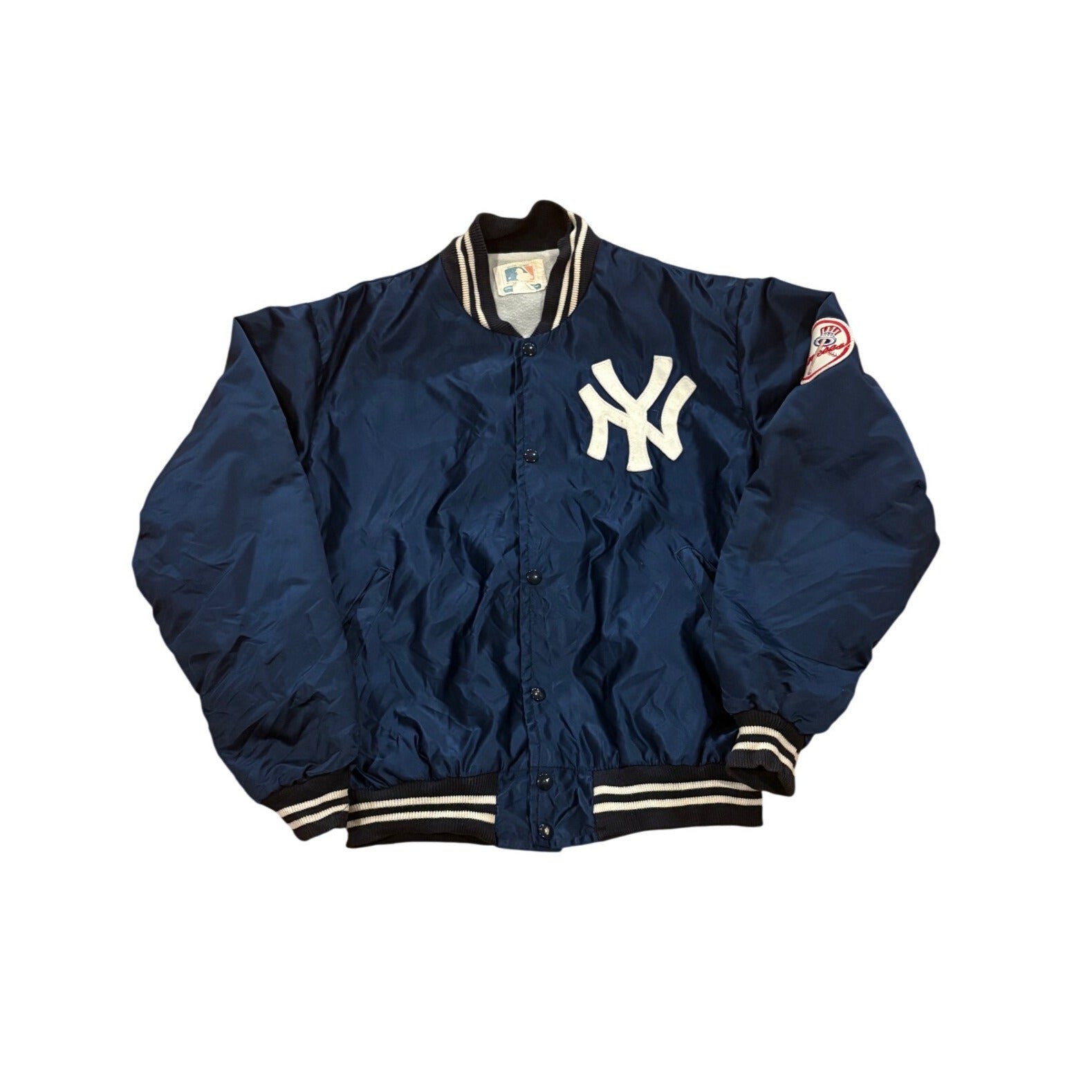 Vintage 80's New York Yankees Satin Jacket MLB Genuine Sportswear Corp Medium