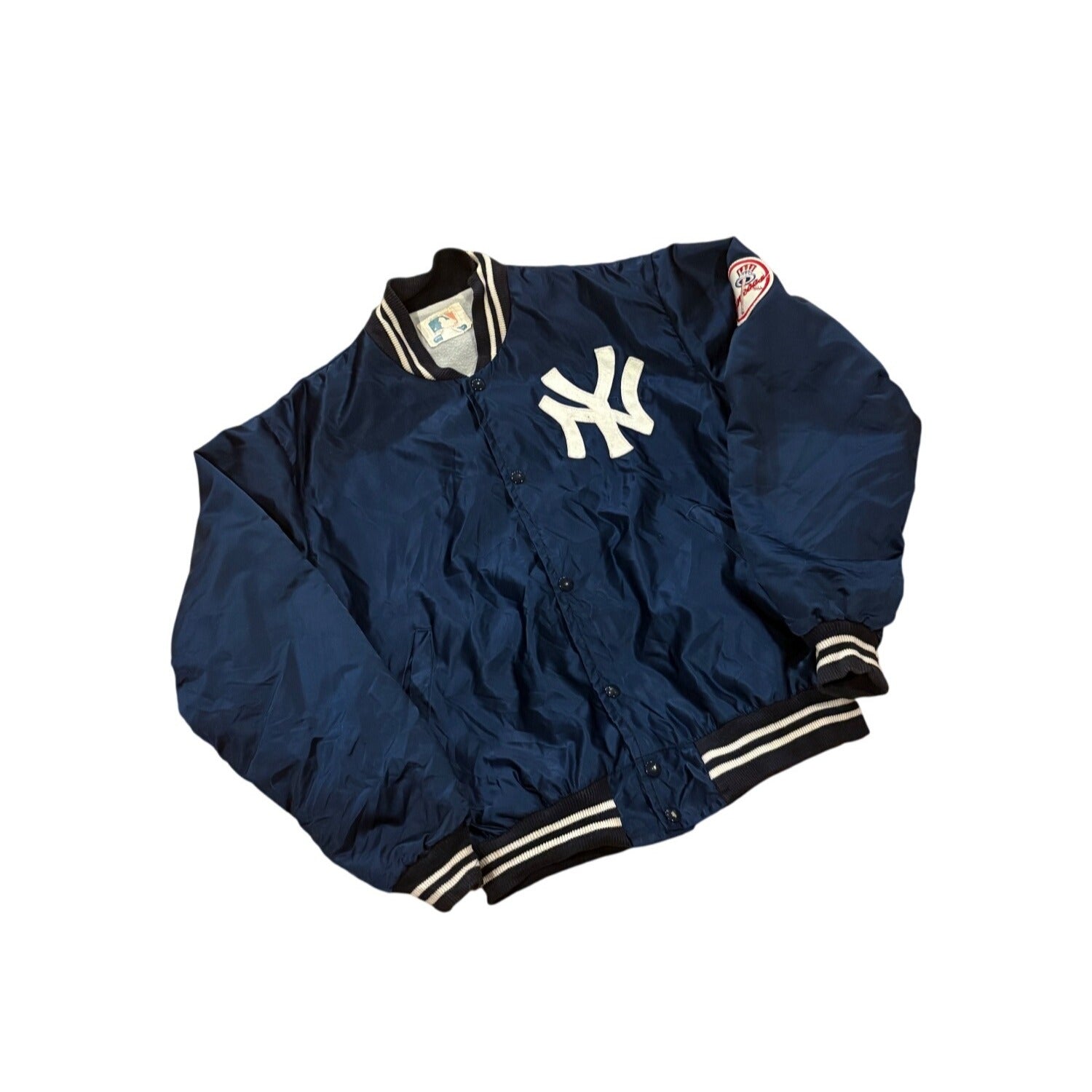 Vintage 80's New York Yankees Satin Jacket MLB Genuine Sportswear Corp Medium