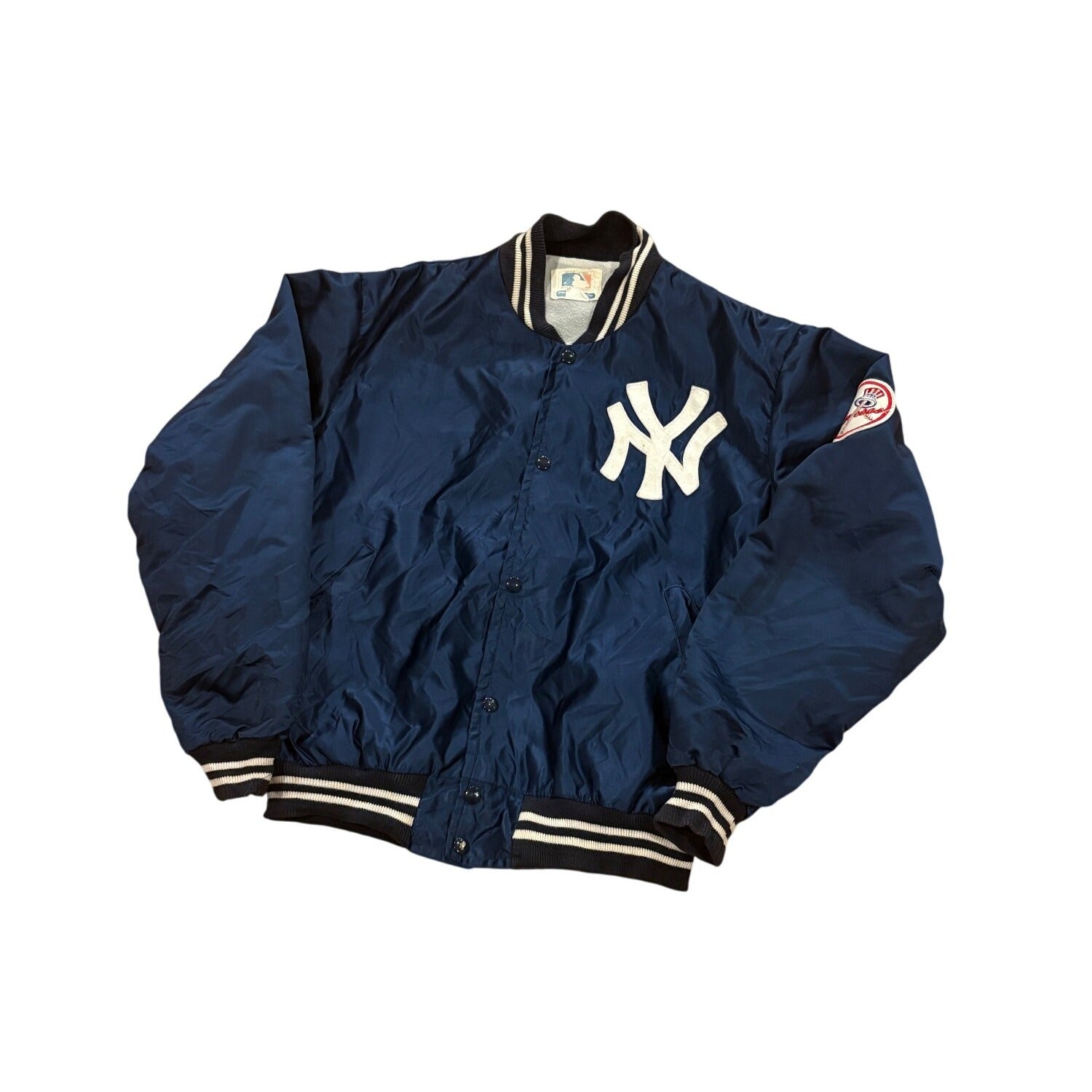 Vintage 80's New York Yankees Satin Jacket MLB Genuine Sportswear Corp Medium