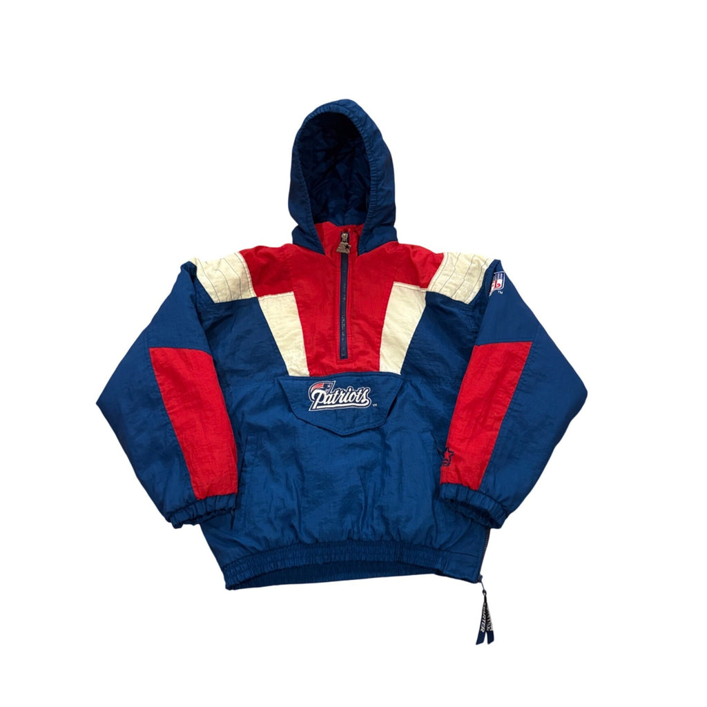 Vintage 1990's Starter New England Patriots Hooded Puffer Jacket Women's Youth L