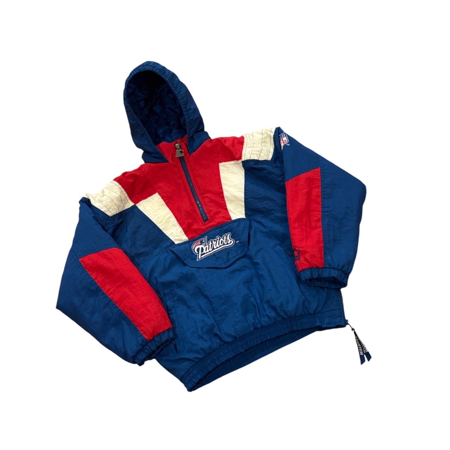 Vintage 1990's Starter New England Patriots Hooded Puffer Jacket Women's Youth L