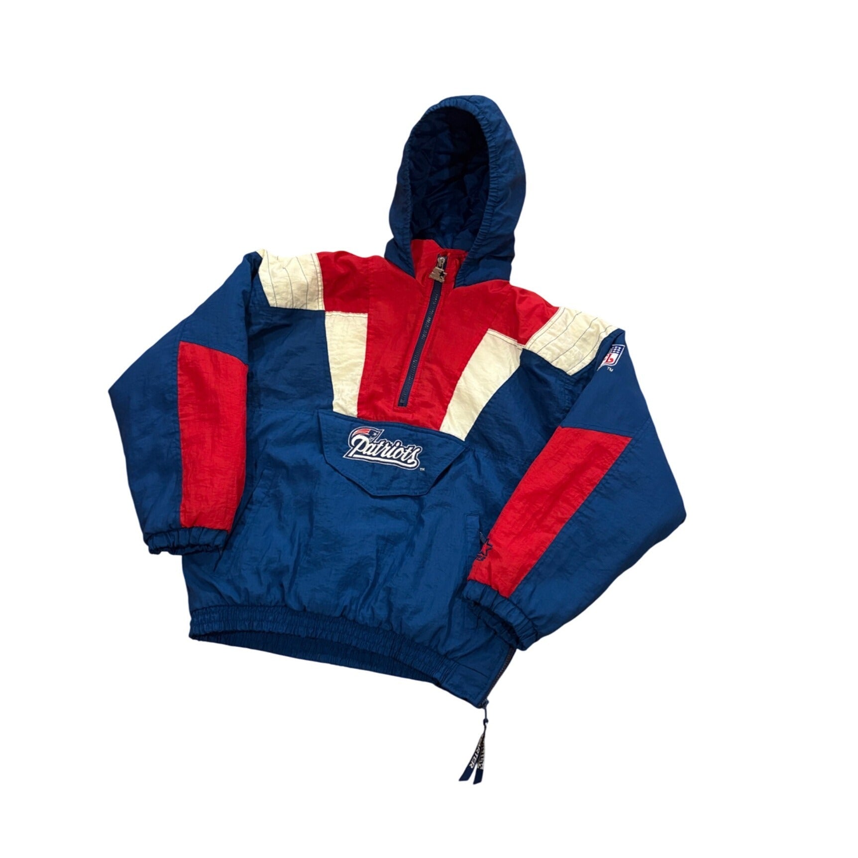 Vintage 1990's Starter New England Patriots Hooded Puffer Jacket Women's Youth L