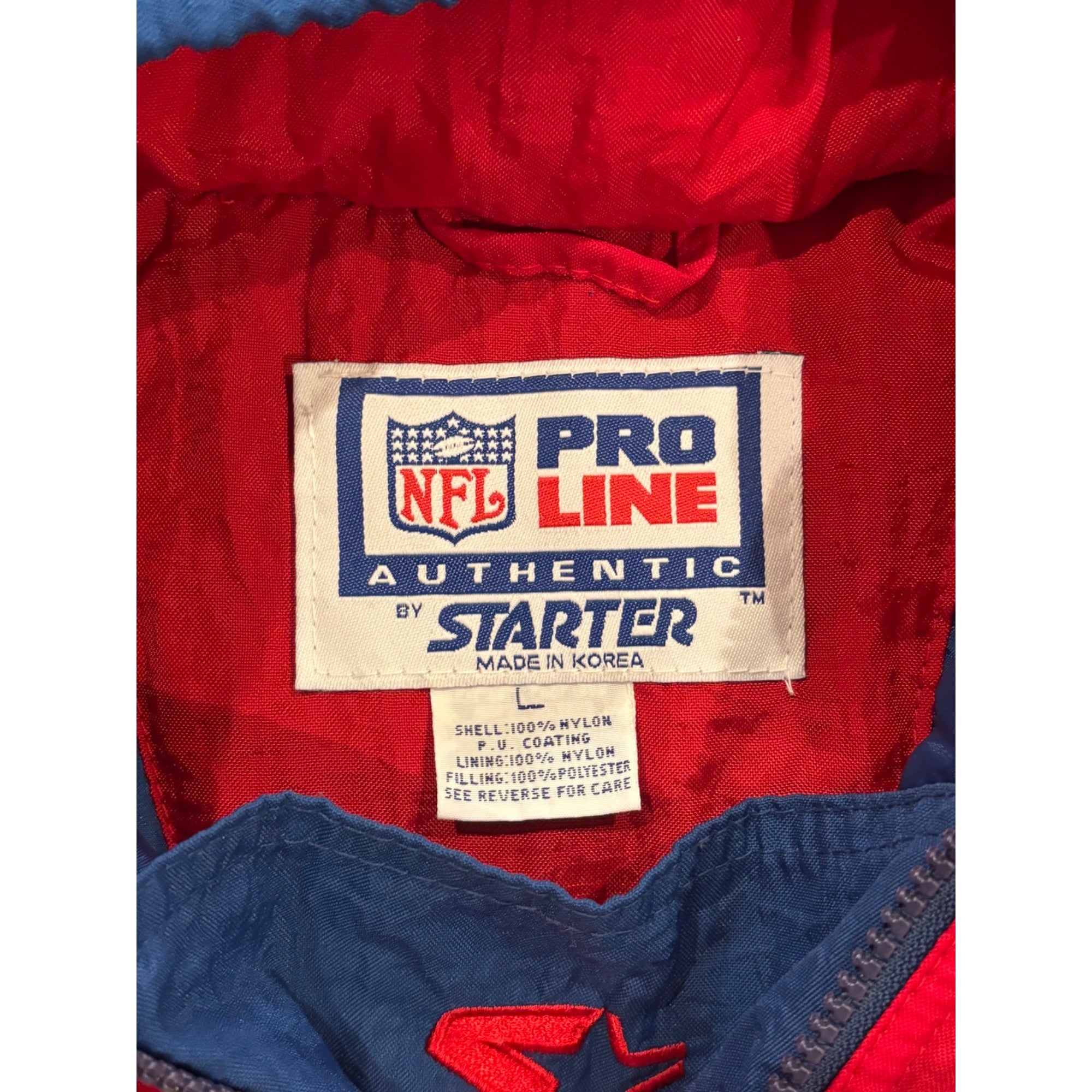 Vintage 1990's Starter New England Patriots Hooded Puffer Jacket Women's Youth L