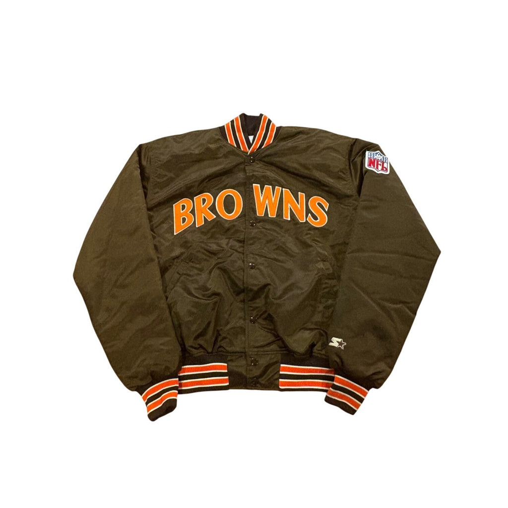 Vintage 80s Starter Cleveland Browns Authentic NFL Pro Line Satin Jacket Mens XL