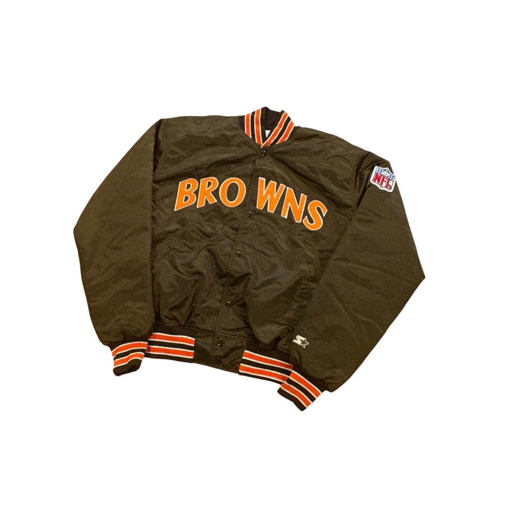 Vintage 80s Starter Cleveland Browns Authentic NFL Pro Line Satin Jacket Mens XL
