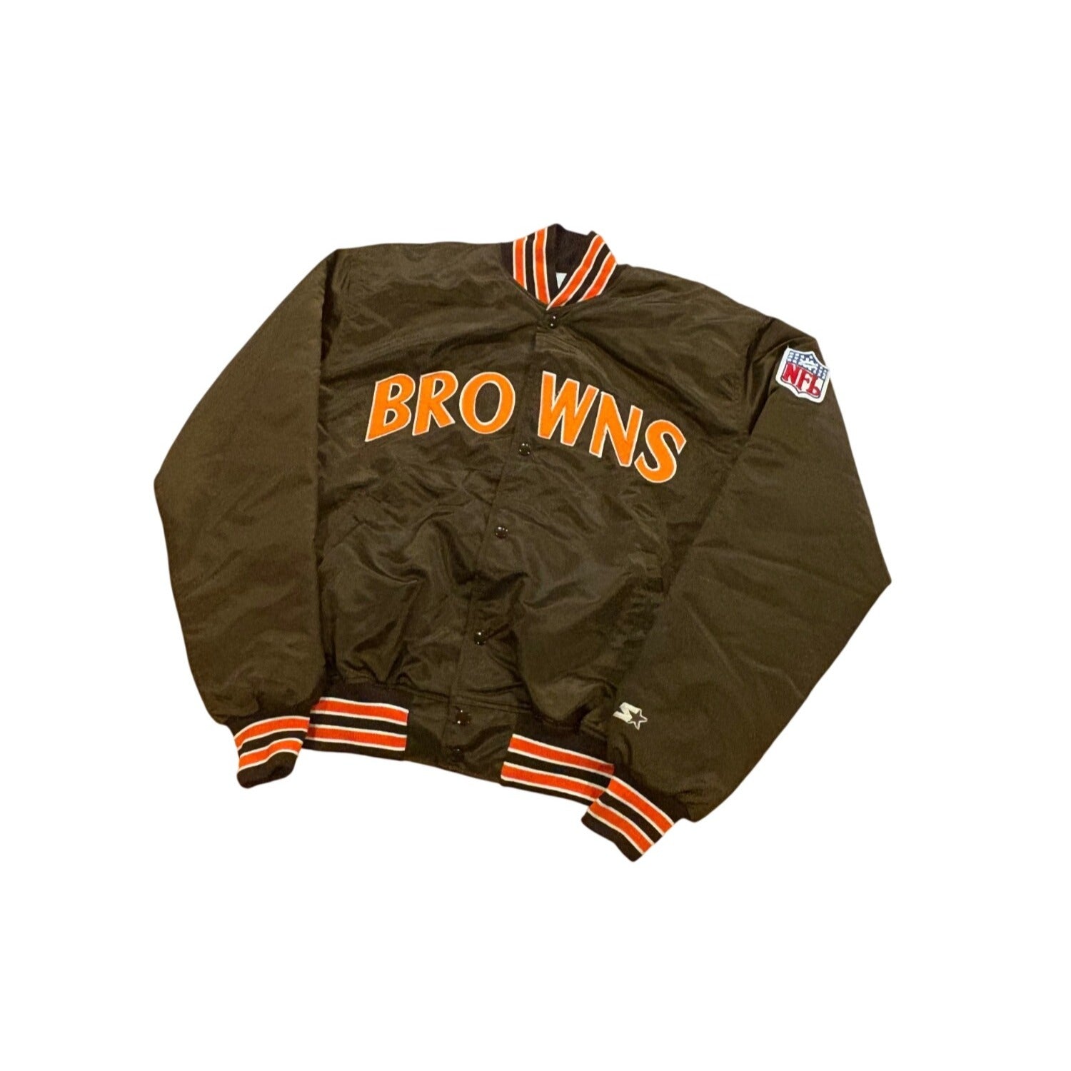 Vintage 80s Starter Cleveland Browns Authentic NFL Pro Line Satin Jacket Mens XL