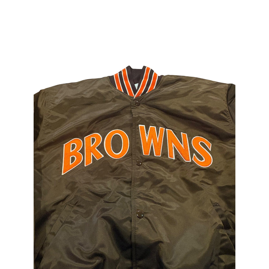 Vintage 80s Starter Cleveland Browns Authentic NFL Pro Line Satin Jacket Mens XL