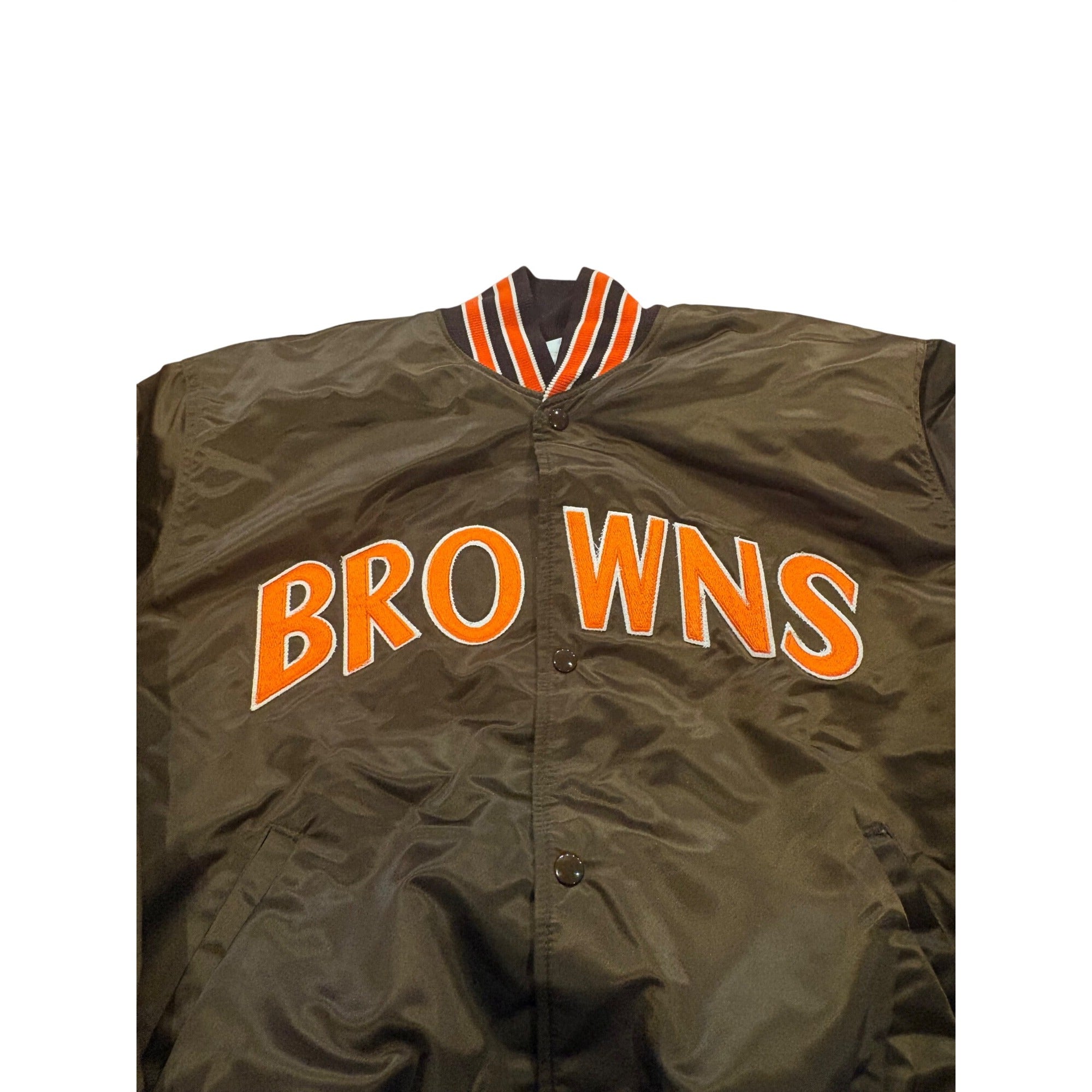 Vintage 80s Starter Cleveland Browns Authentic NFL Pro Line Satin Jacket Mens XL
