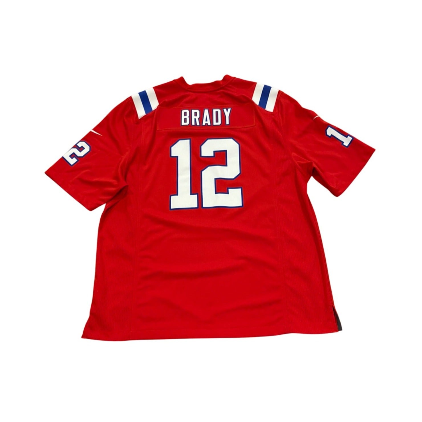 Nike New England Patriots Tom Brady #12 Red Throwback NFL Jersey Men's Large