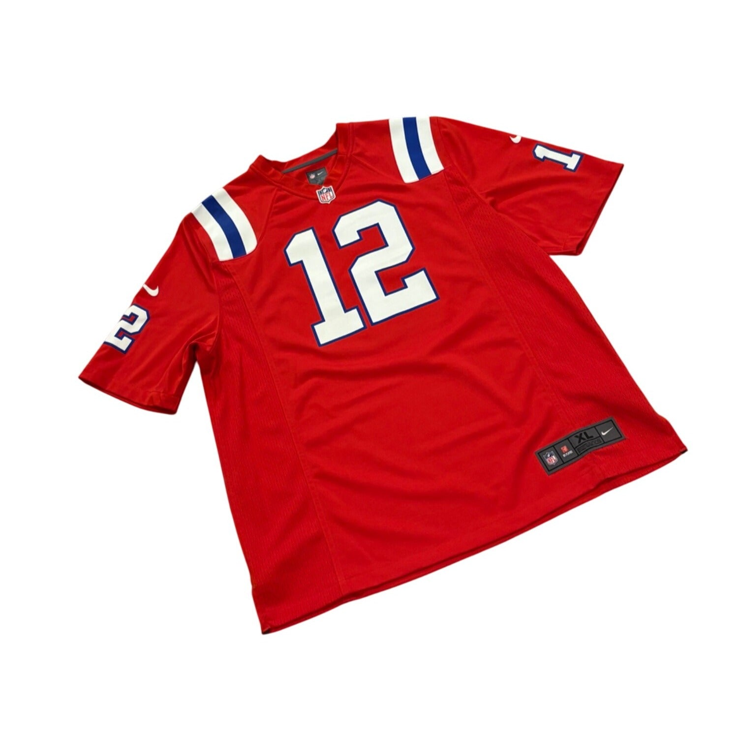 Nike New England Patriots Tom Brady #12 Red Throwback NFL Jersey Men's Large