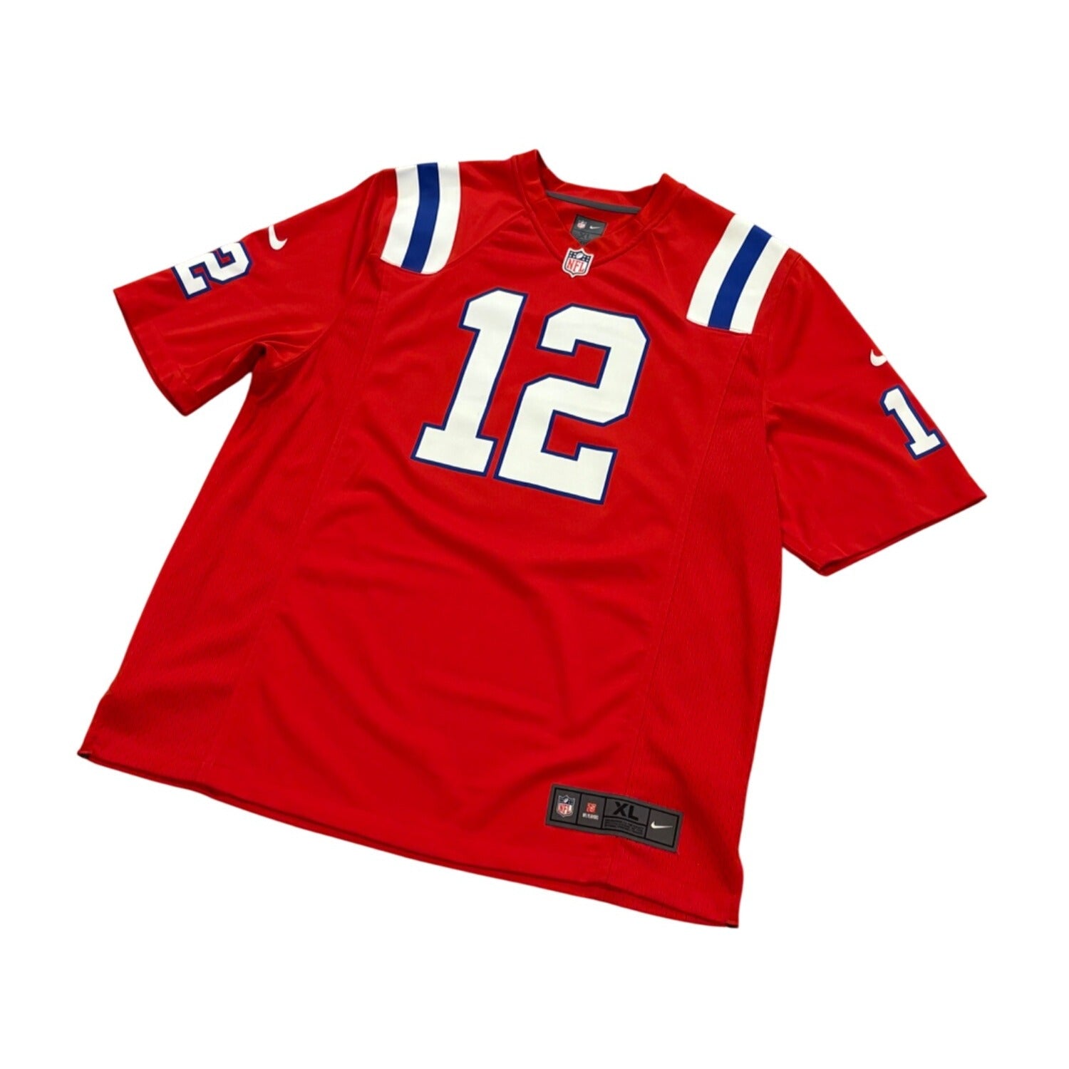 Nike New England Patriots Tom Brady #12 Red Throwback NFL Jersey Men's Large