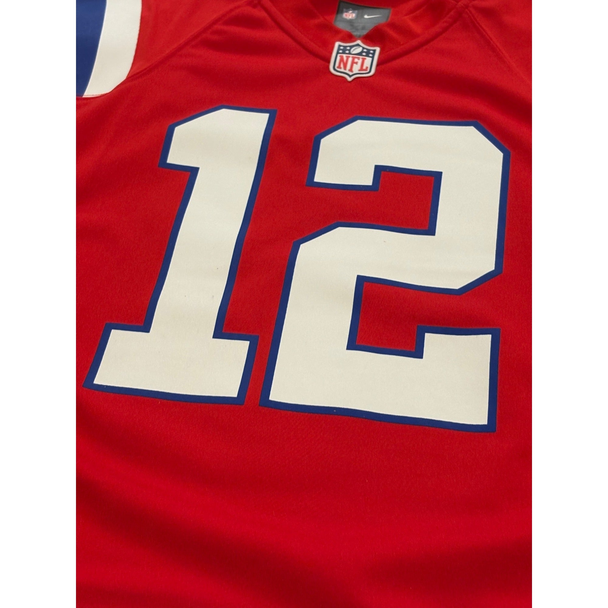 Nike New England Patriots Tom Brady #12 Red Throwback NFL Jersey Men's Large