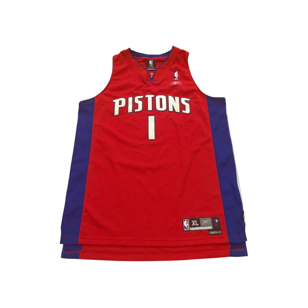 Reebok Detroit Pistons Chauncey Billups #1 Stitched NBA Swingman Jersey Red XL