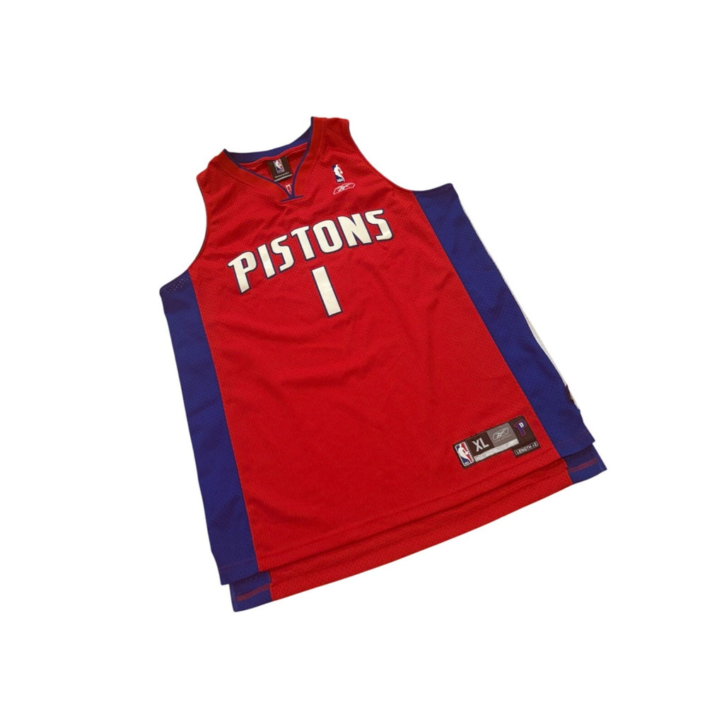 Reebok Detroit Pistons Chauncey Billups #1 Stitched NBA Swingman Jersey Red XL