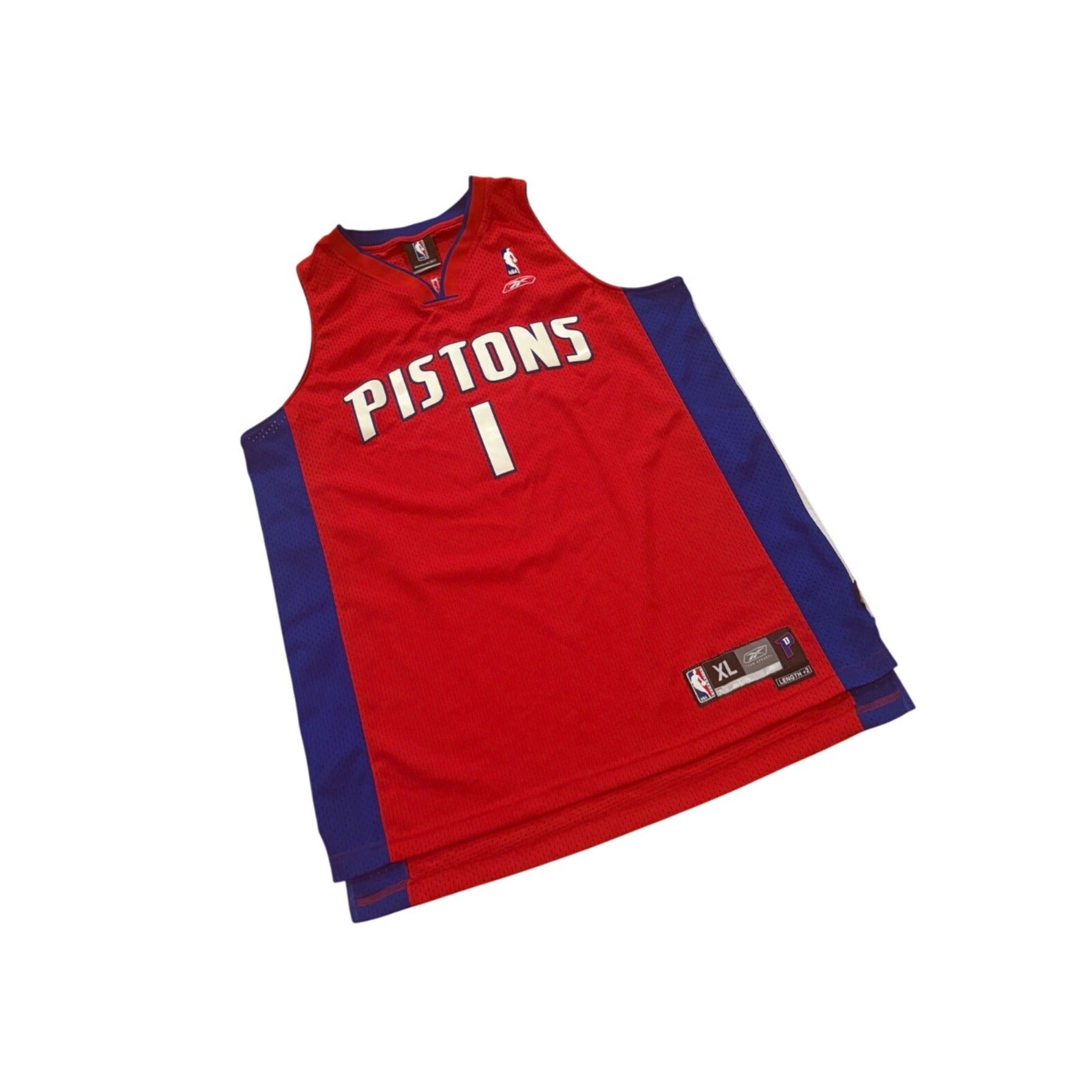 Reebok Detroit Pistons Chauncey Billups #1 Stitched NBA Swingman Jersey Red XL