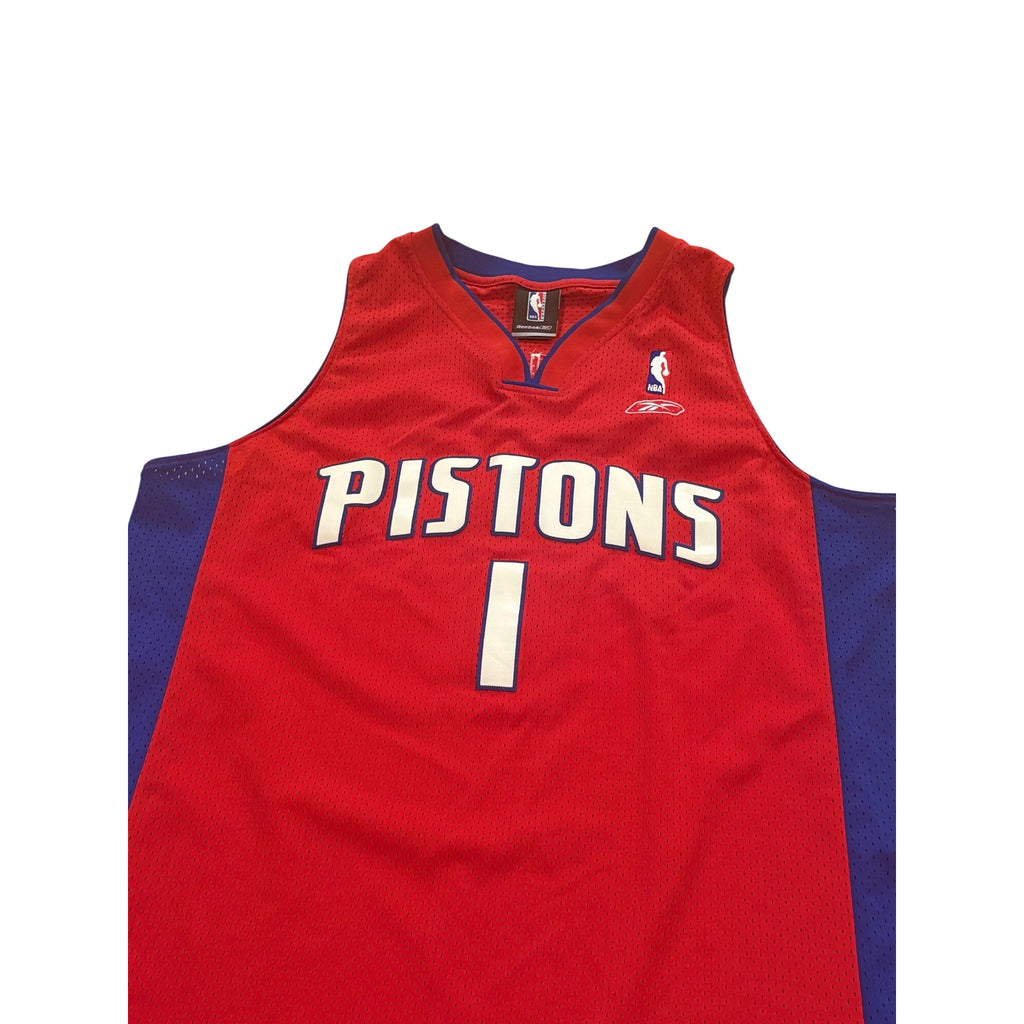 Reebok Detroit Pistons Chauncey Billups #1 Stitched NBA Swingman Jersey Red XL
