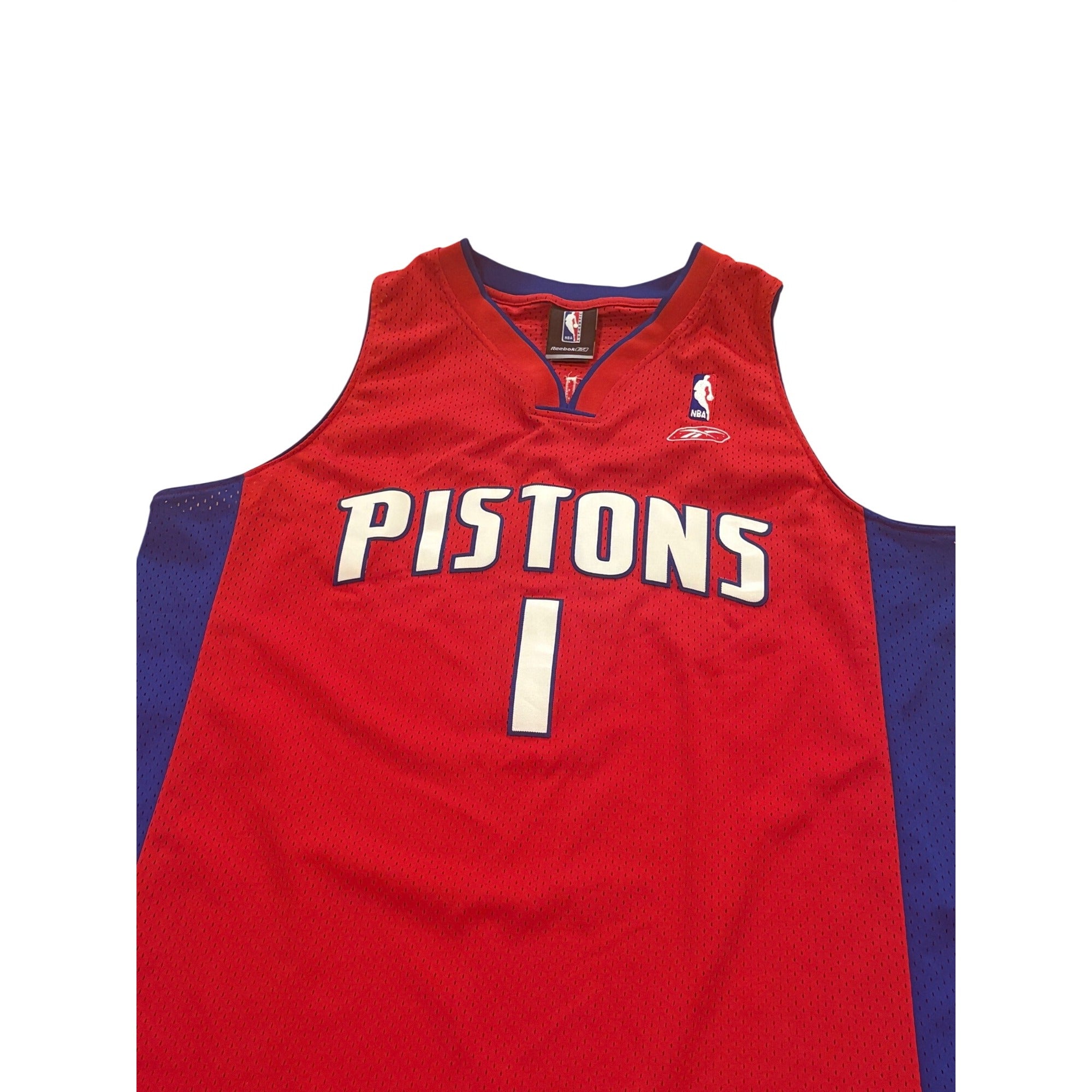Reebok Detroit Pistons Chauncey Billups #1 Stitched NBA Swingman Jersey Red XL