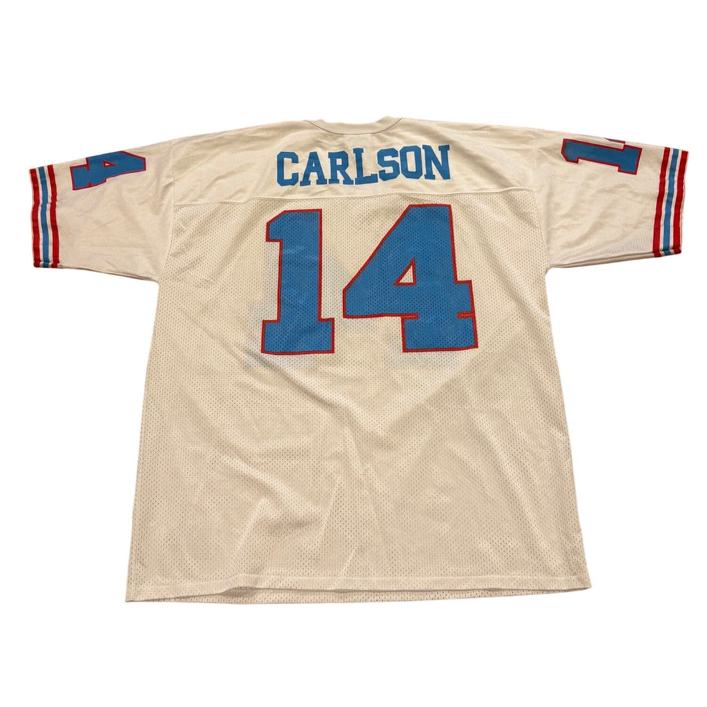 Rare Vintage Houston Oilers Cody Carlson #14 Logo Athletic NFL Jersey Men's XL