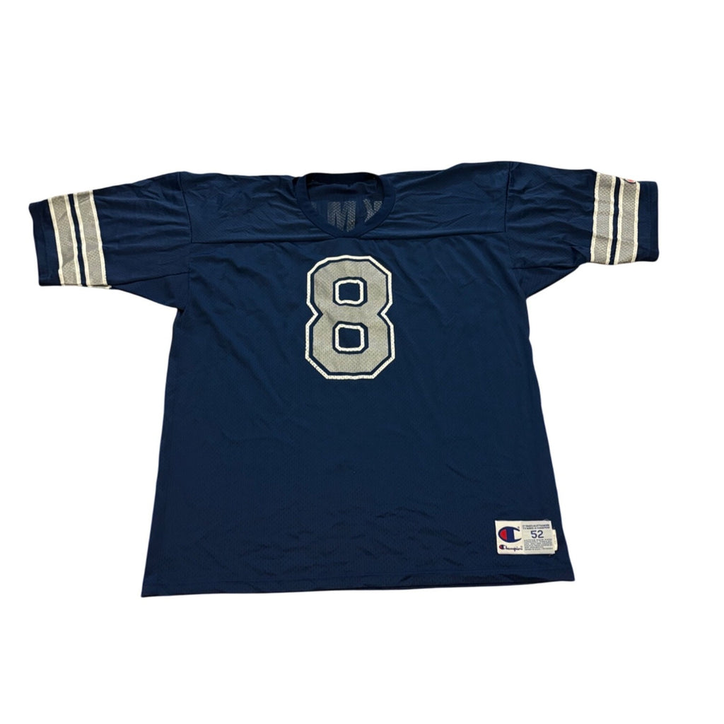Vintage 1990's Champion Dallas Cowboys Troy Aikman #8 Blue NFL Jersey Men's 52